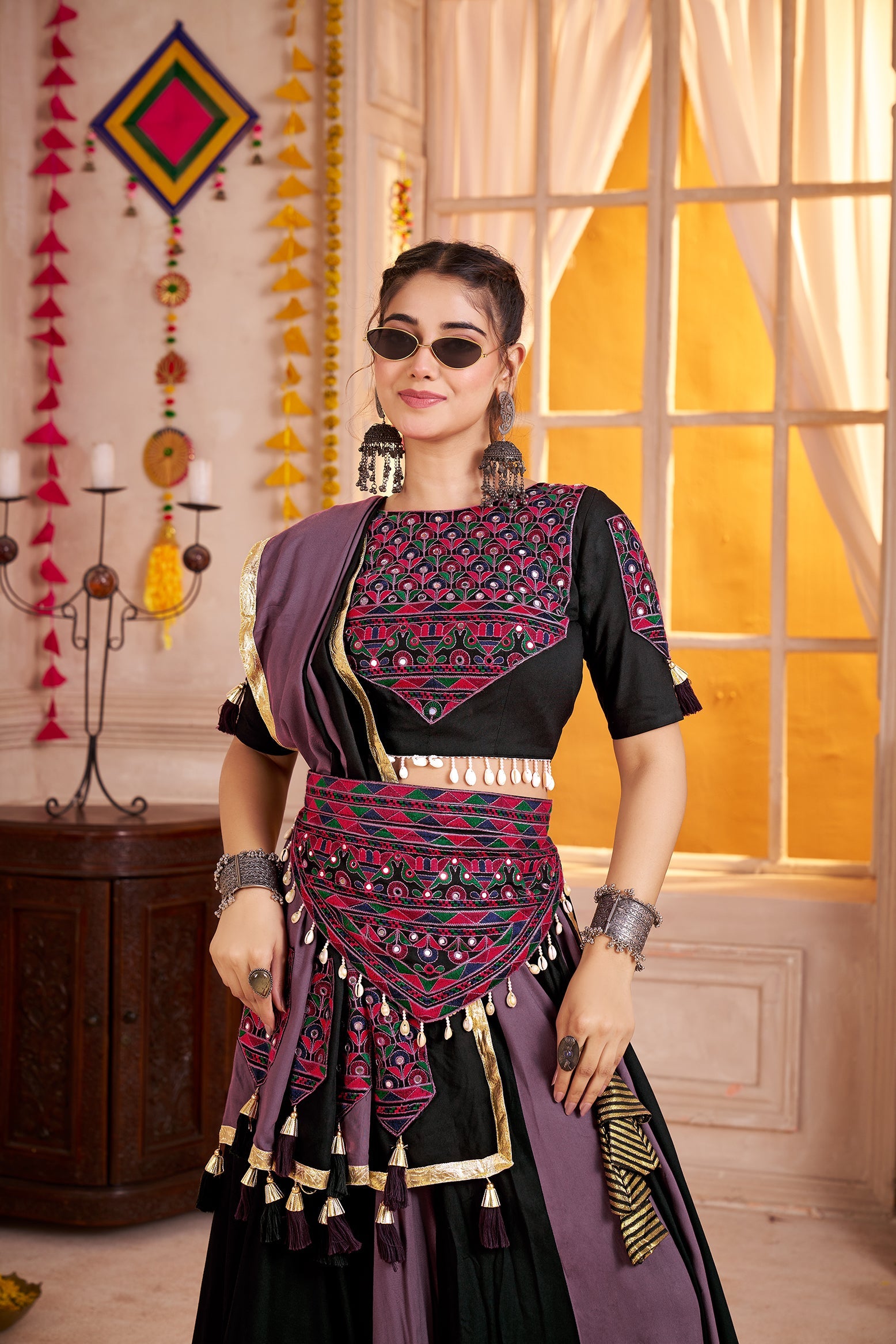 Multicolor Viscose Cotton Navratri Chaniya Choli for Festival