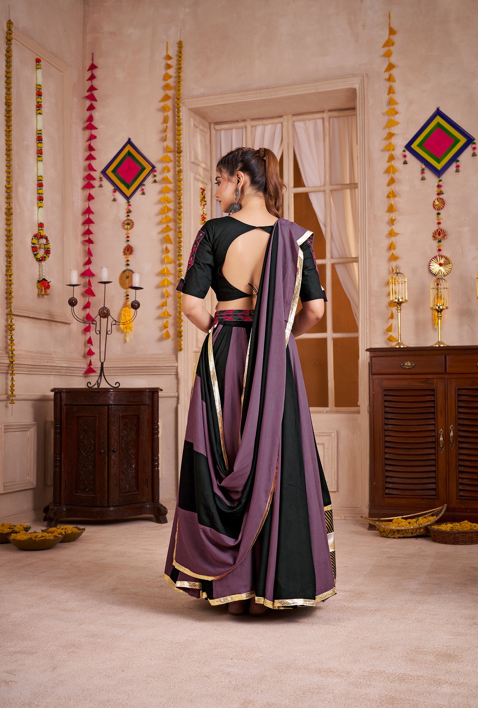 Multicolor Viscose Cotton Navratri Chaniya Choli for Festival
