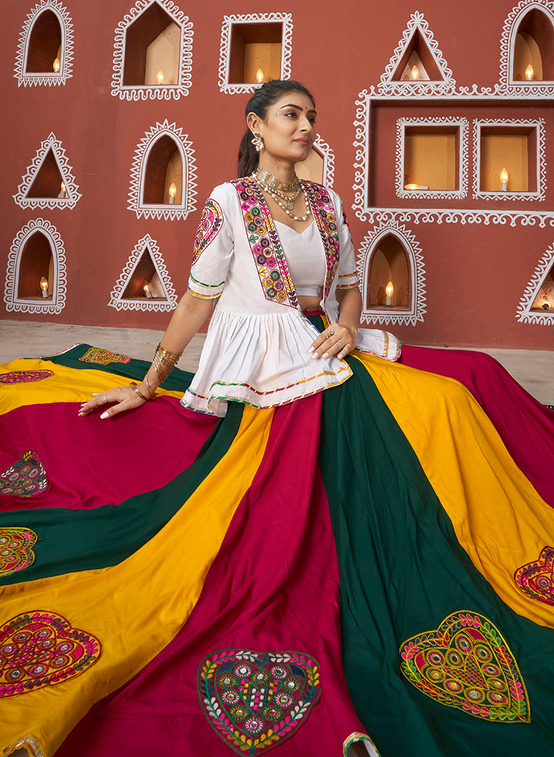 Multicolor Viscose Rayon Readymade Koti Style Lehenga