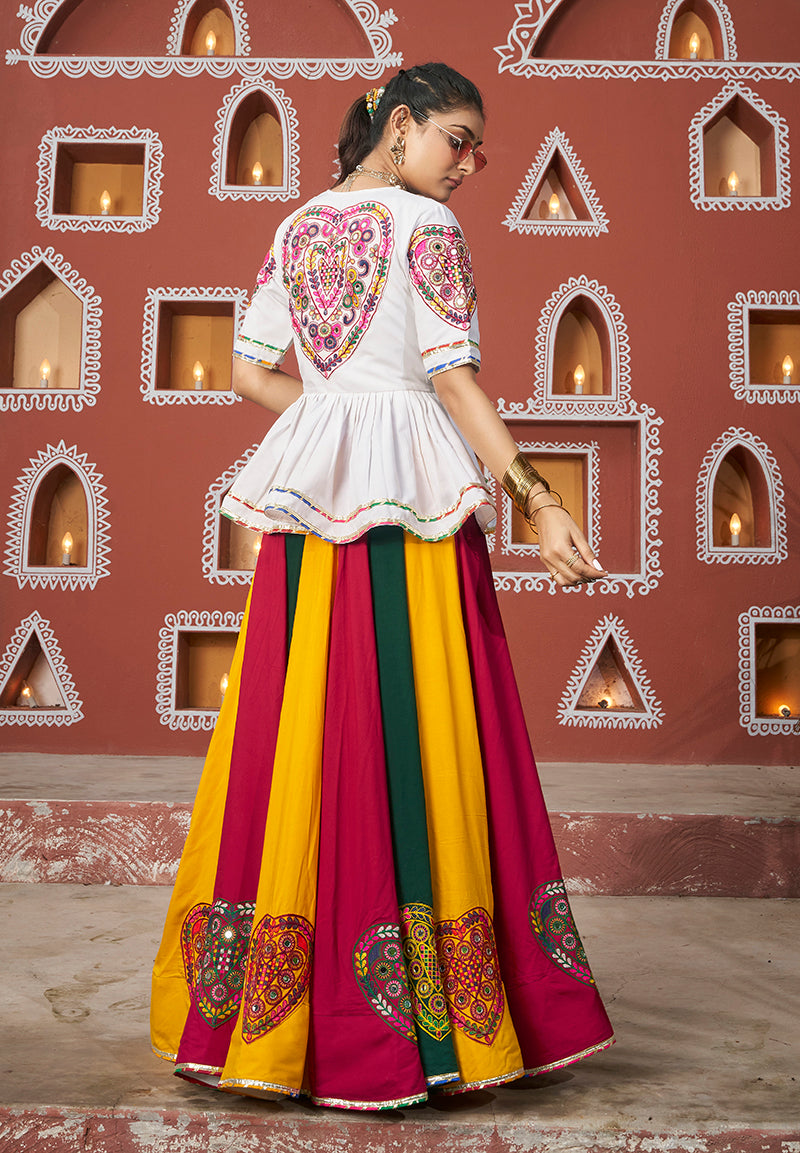 Multicolor Viscose Rayon Readymade Koti Style Lehenga