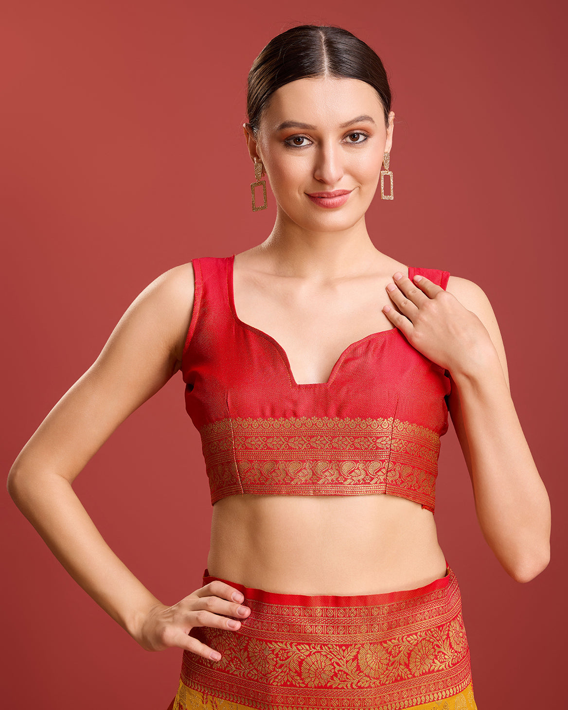 Mustard Kanjivaram Silk Woven Traditional Sarees - Monjolika Fashion
