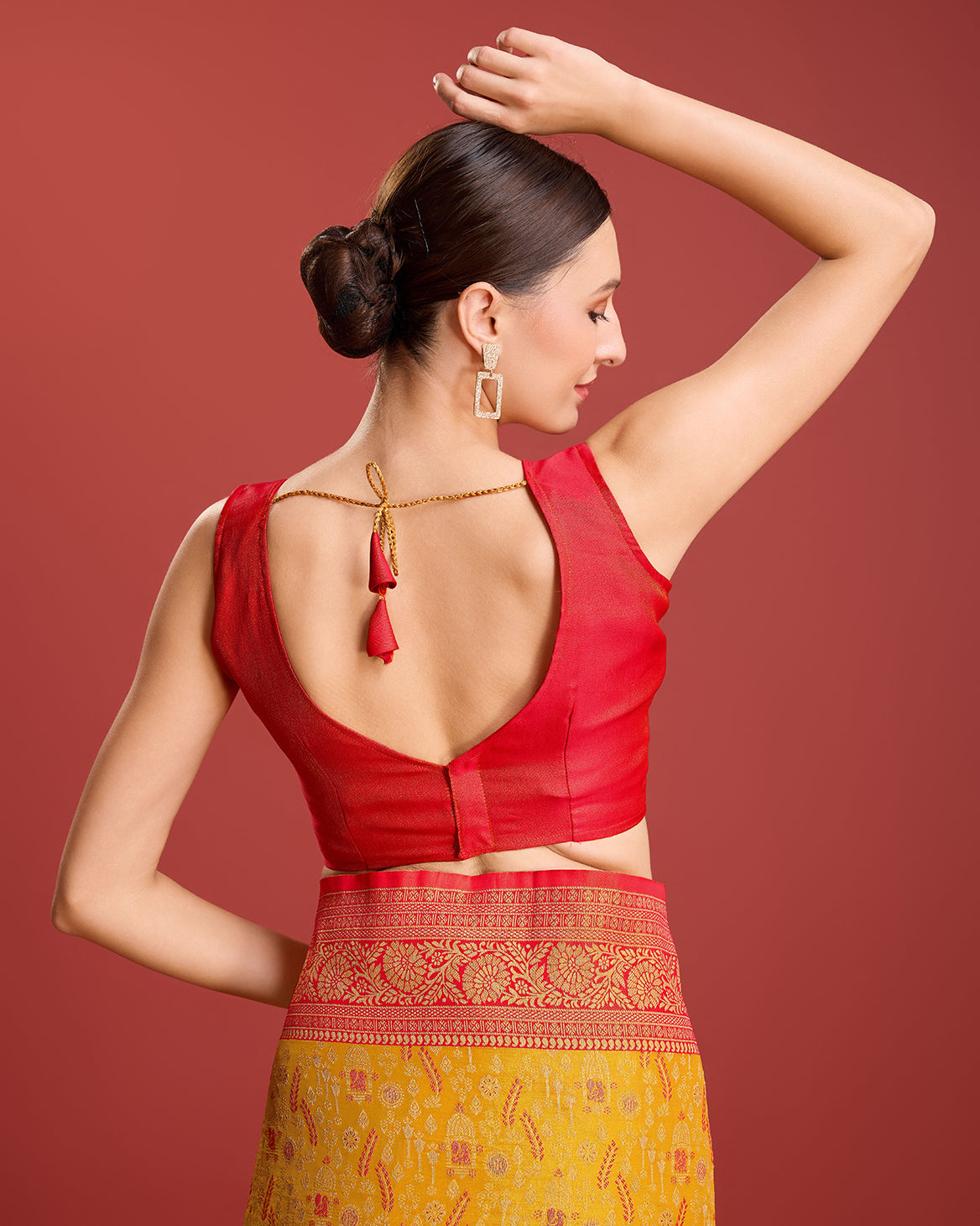 Mustard Kanjivaram Silk Woven Traditional Sarees - Monjolika Fashion