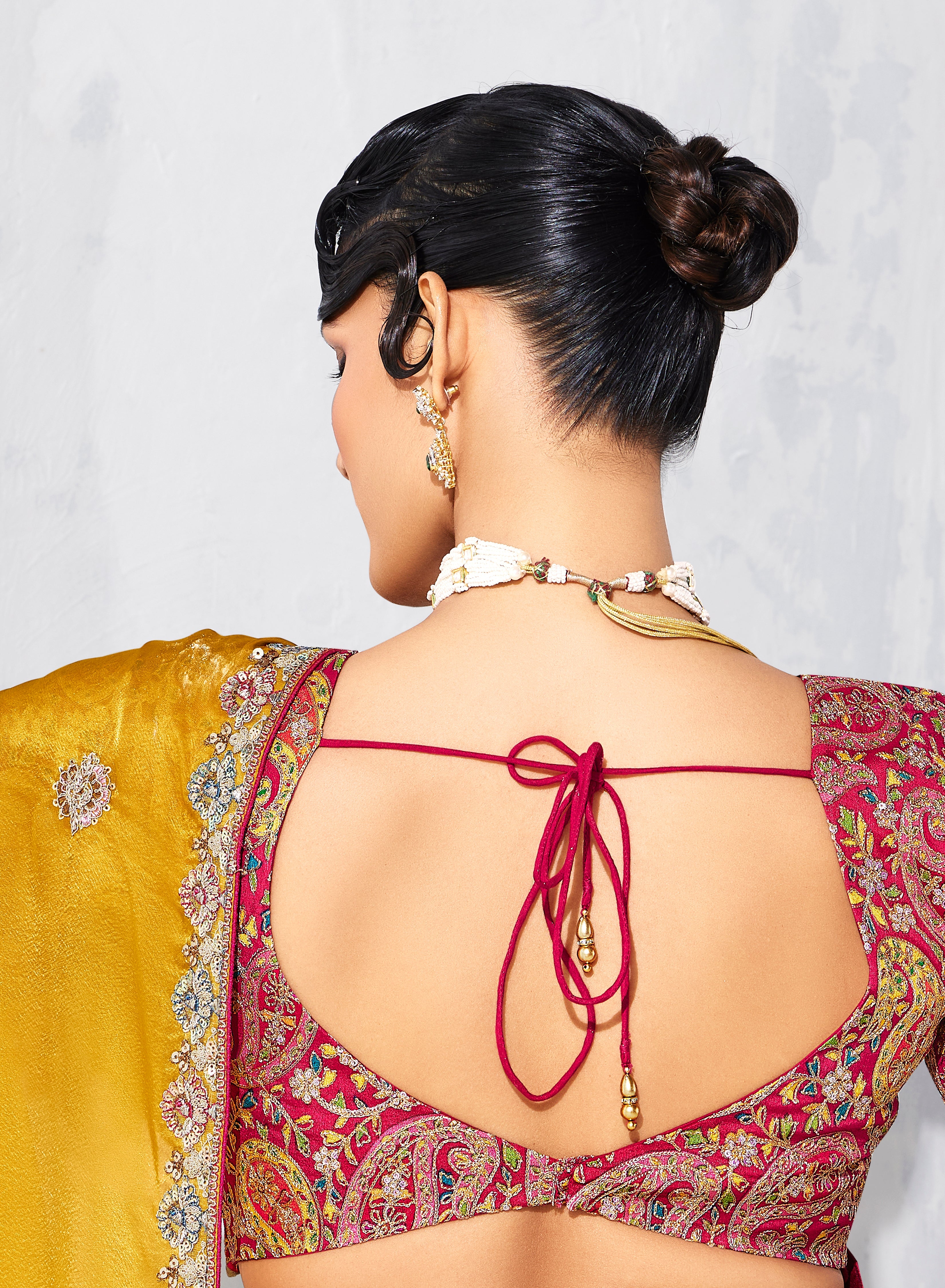 Mustard Fancy Fabric Embroidered Contemporary Saree