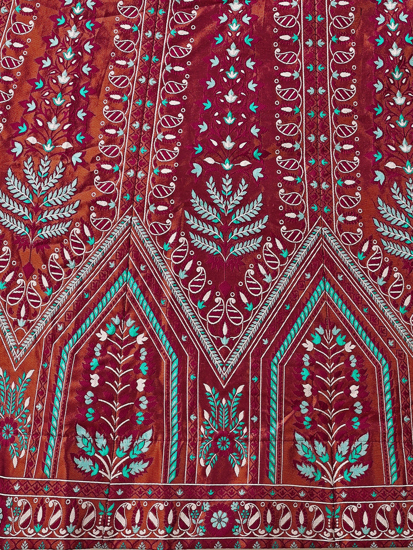 Maroon Kanjivaram Silk Weaving Zari Lehenga Choli