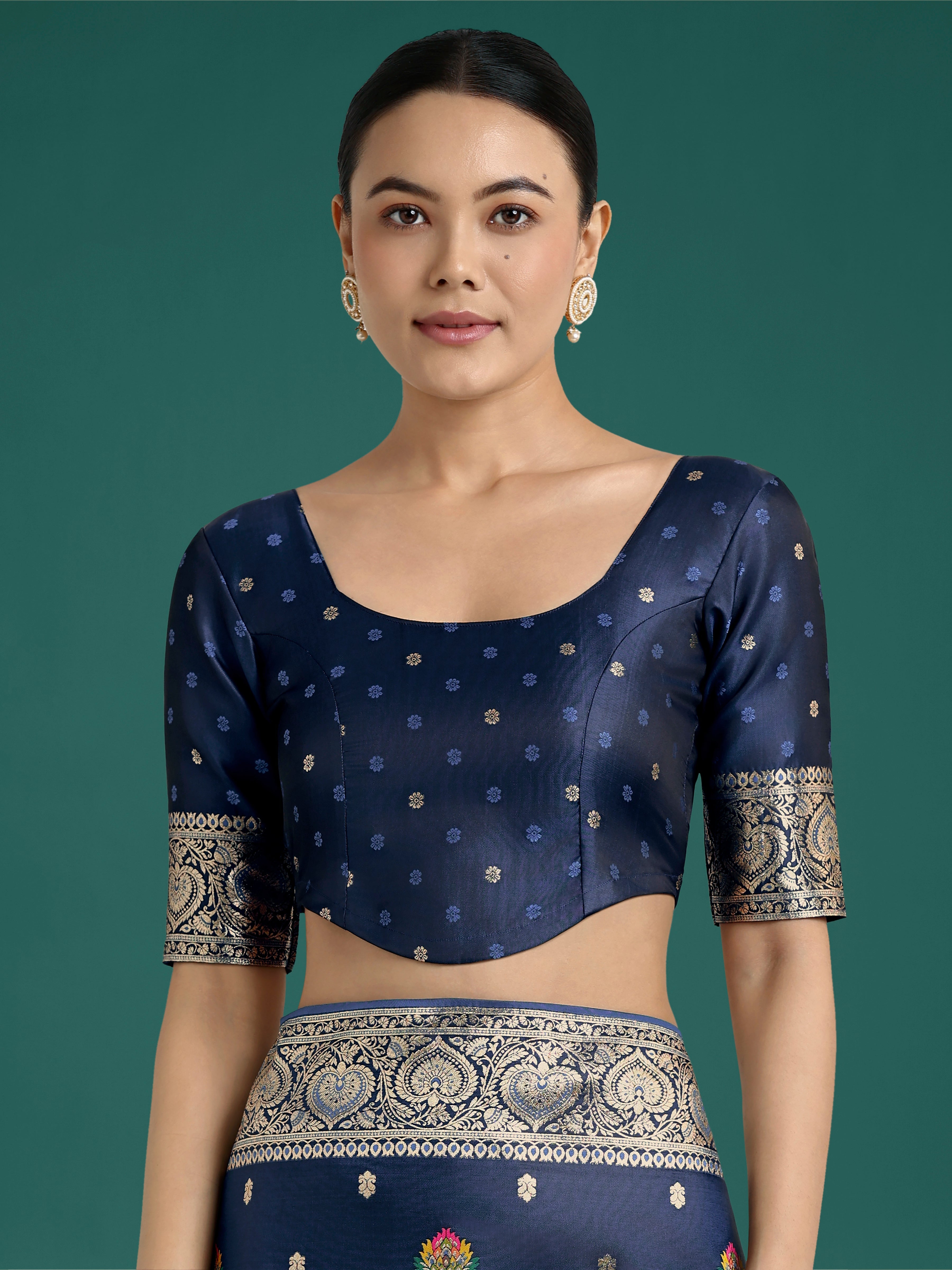 Navy blue Charming Soft Banarasi Zari Woven Designer Satin Silk Saree