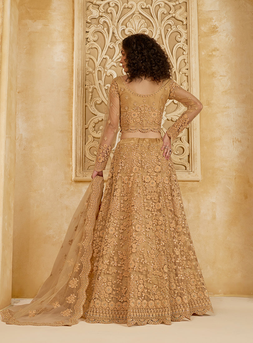 Chiku Net Thread Embroidery Stone Work Lehenga Choli