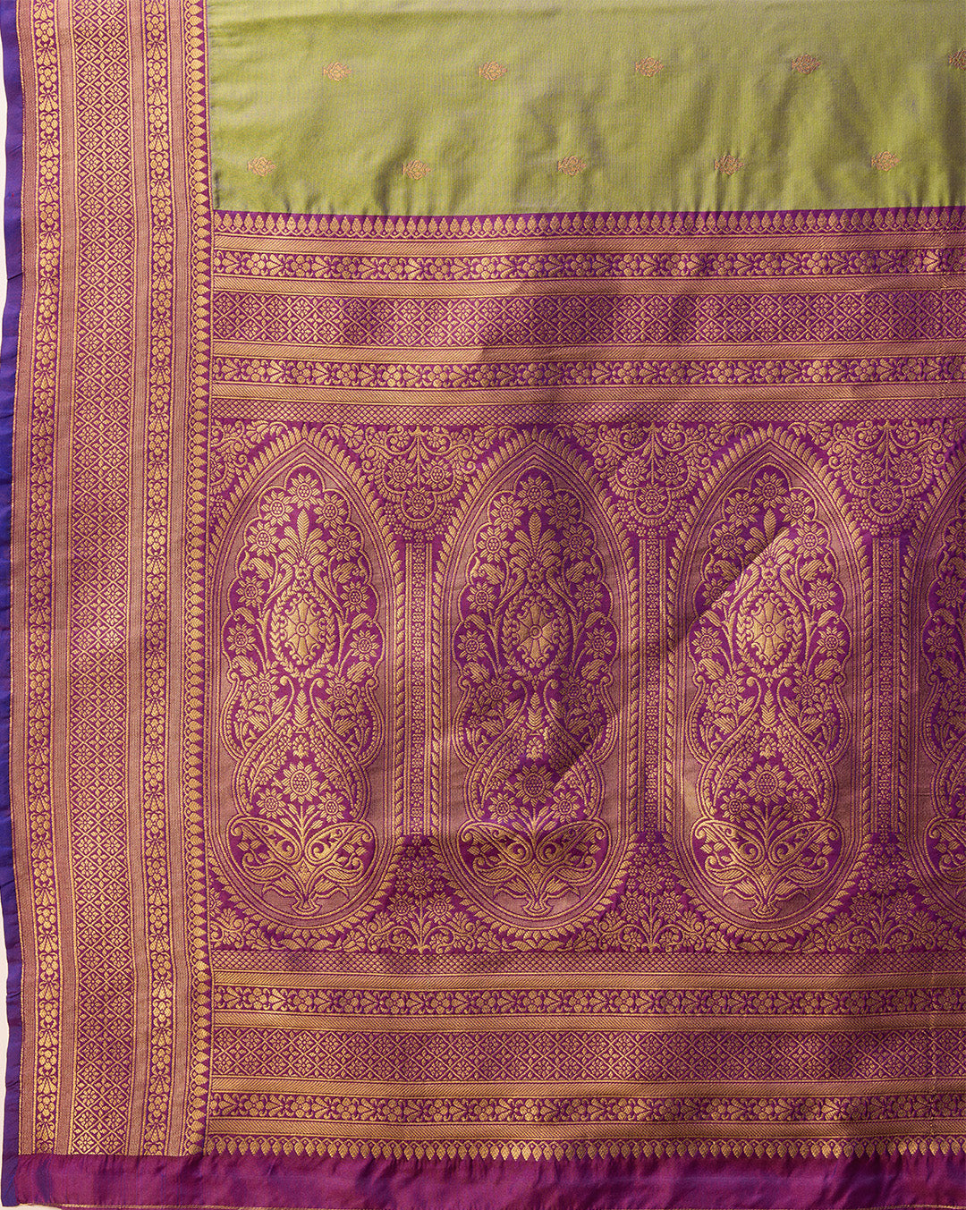 Dark Purple Banarasi Silk Intricate Zari Work Saree - Monjolika Fashion