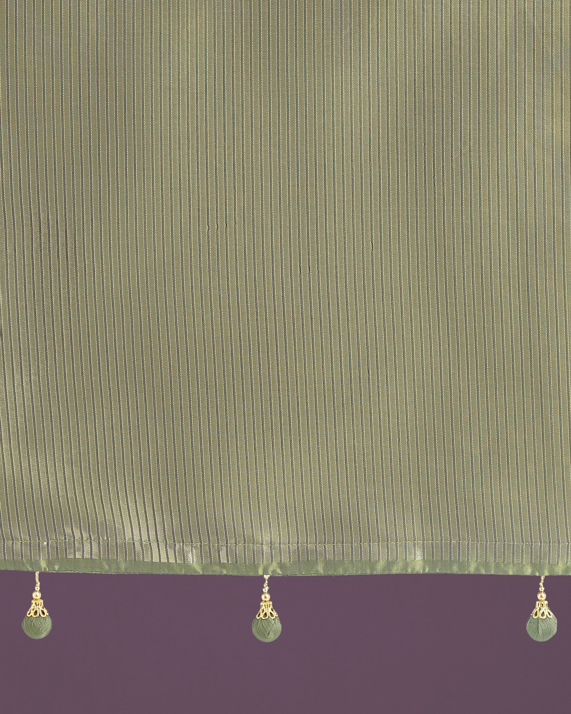 Olive Banarasi Silk Zaal Woven Pattern Traditional Saree