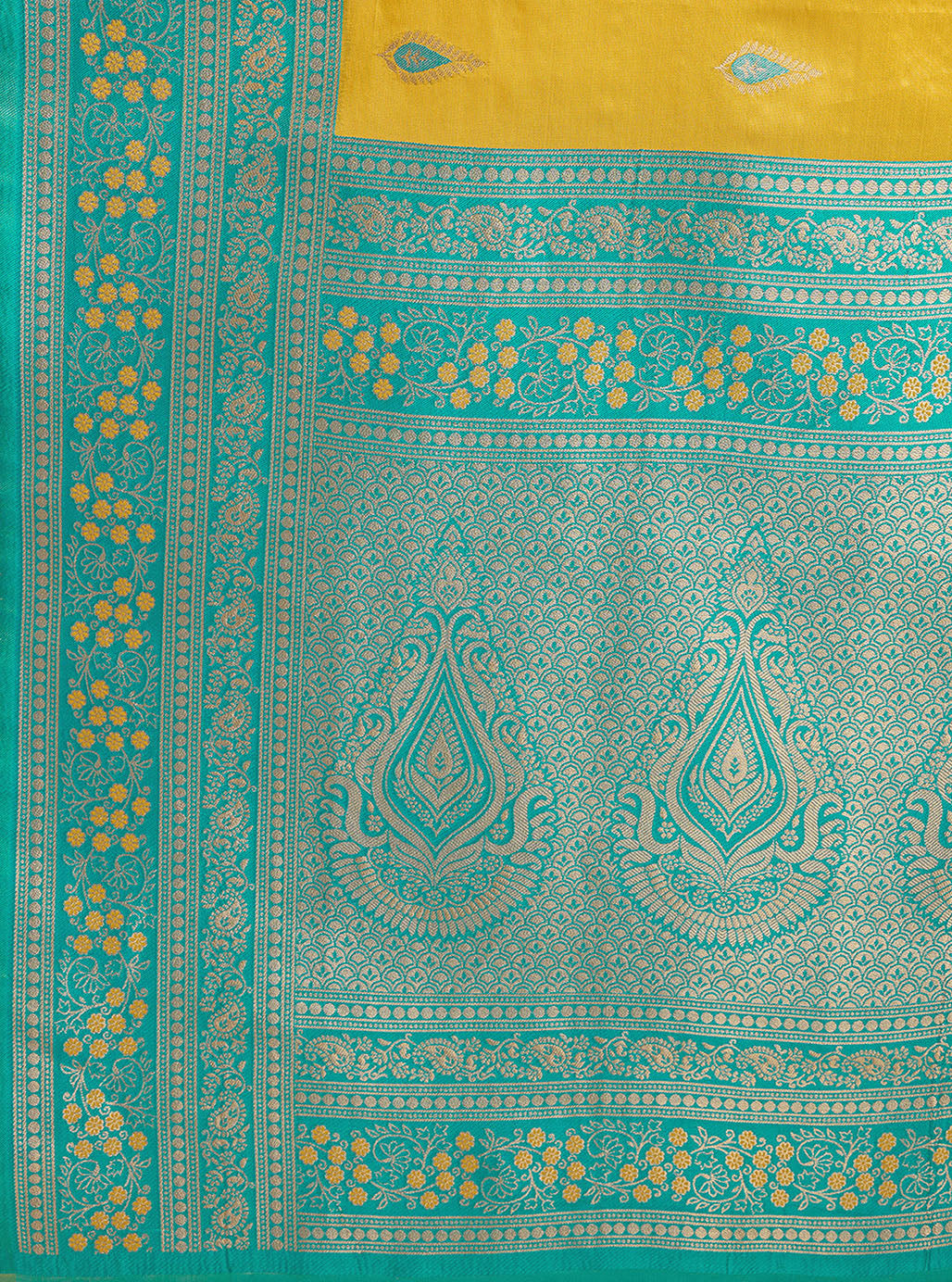 Yellow Banarasi Tissue Silk Zari Woven Festival Saree