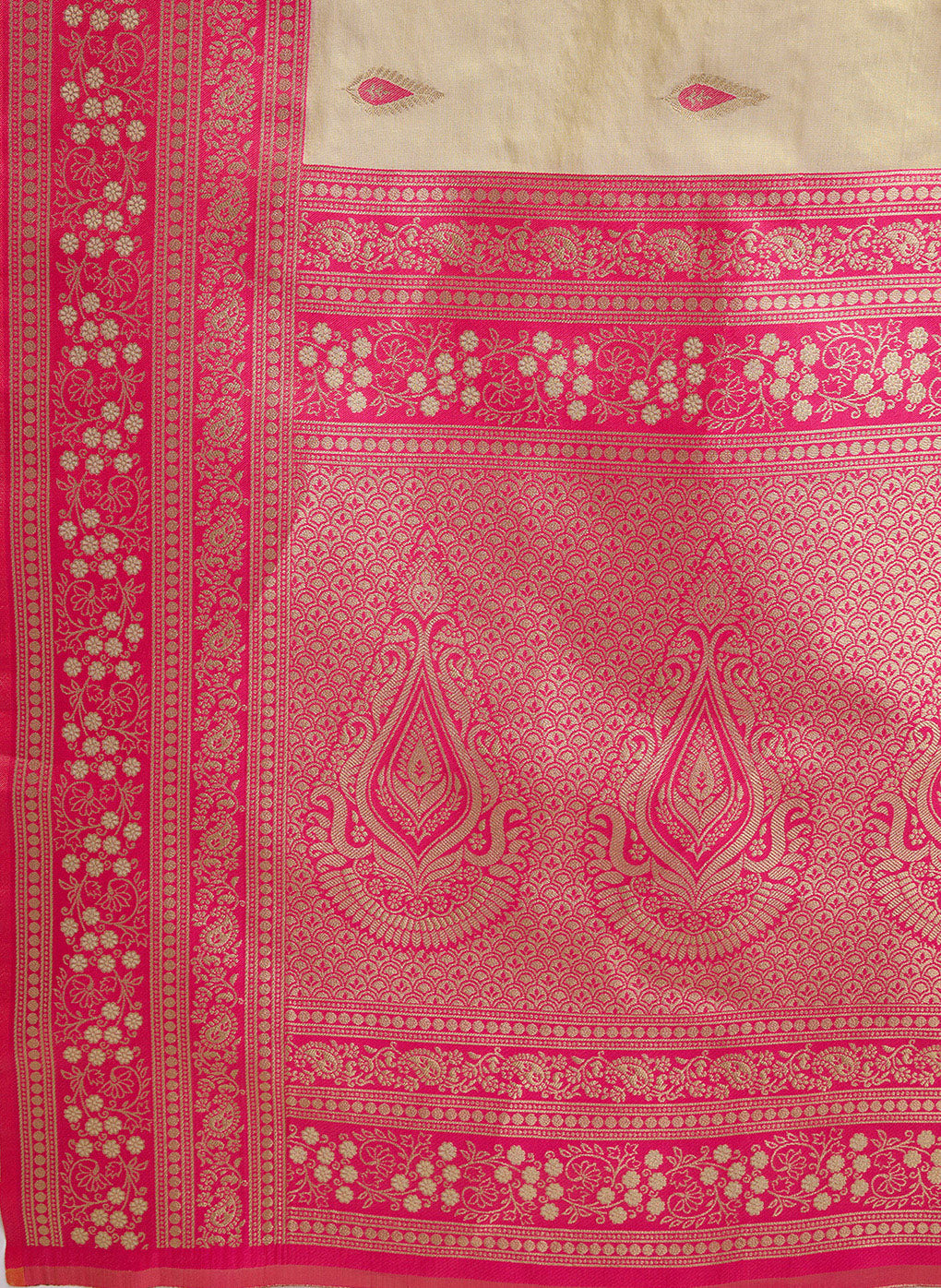 Cream Banarasi Tissue Silk Zari Weaving Ceremony Saree