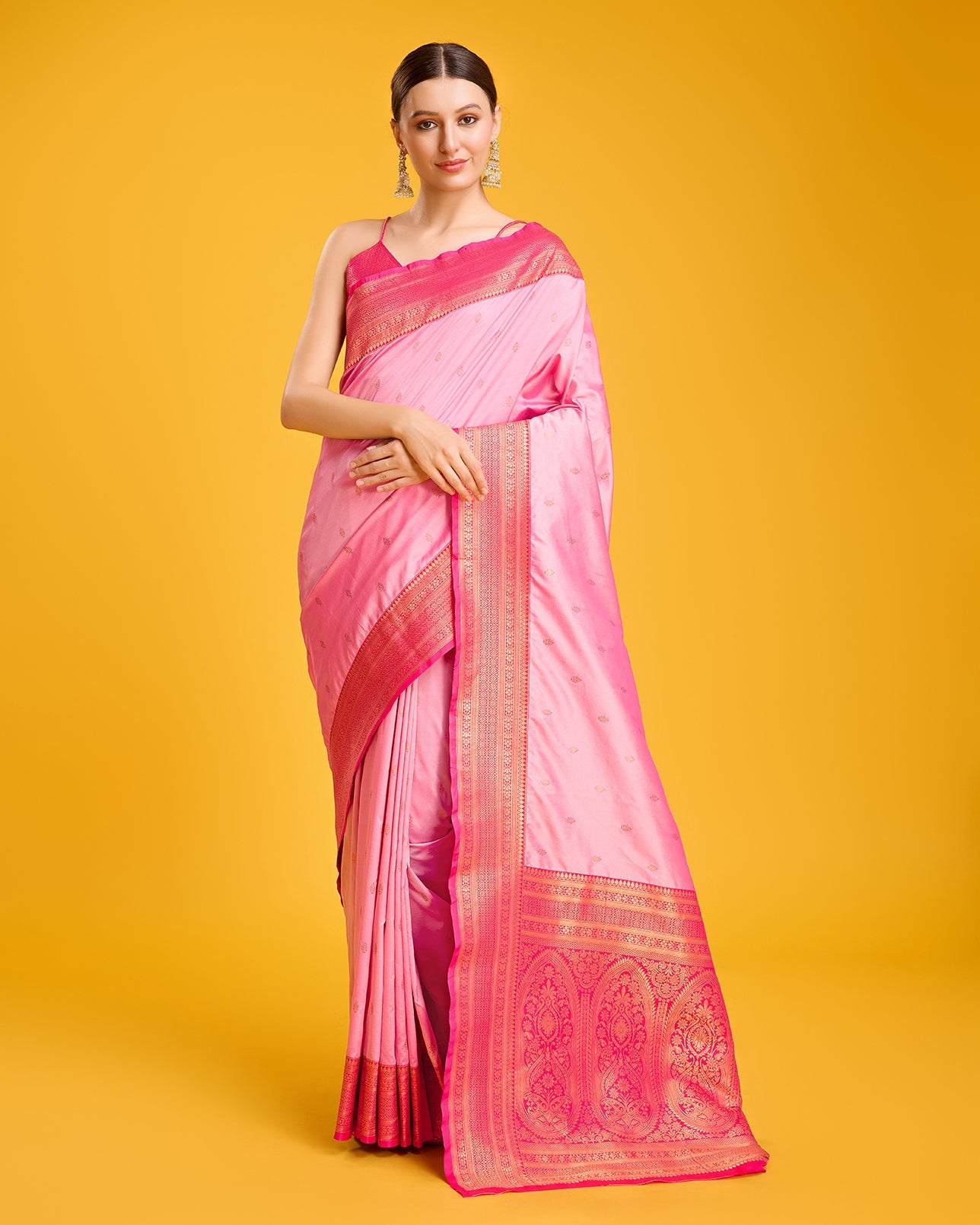Dark Purple Banarasi Silk Intricate Zari Work Saree - Monjolika Fashion