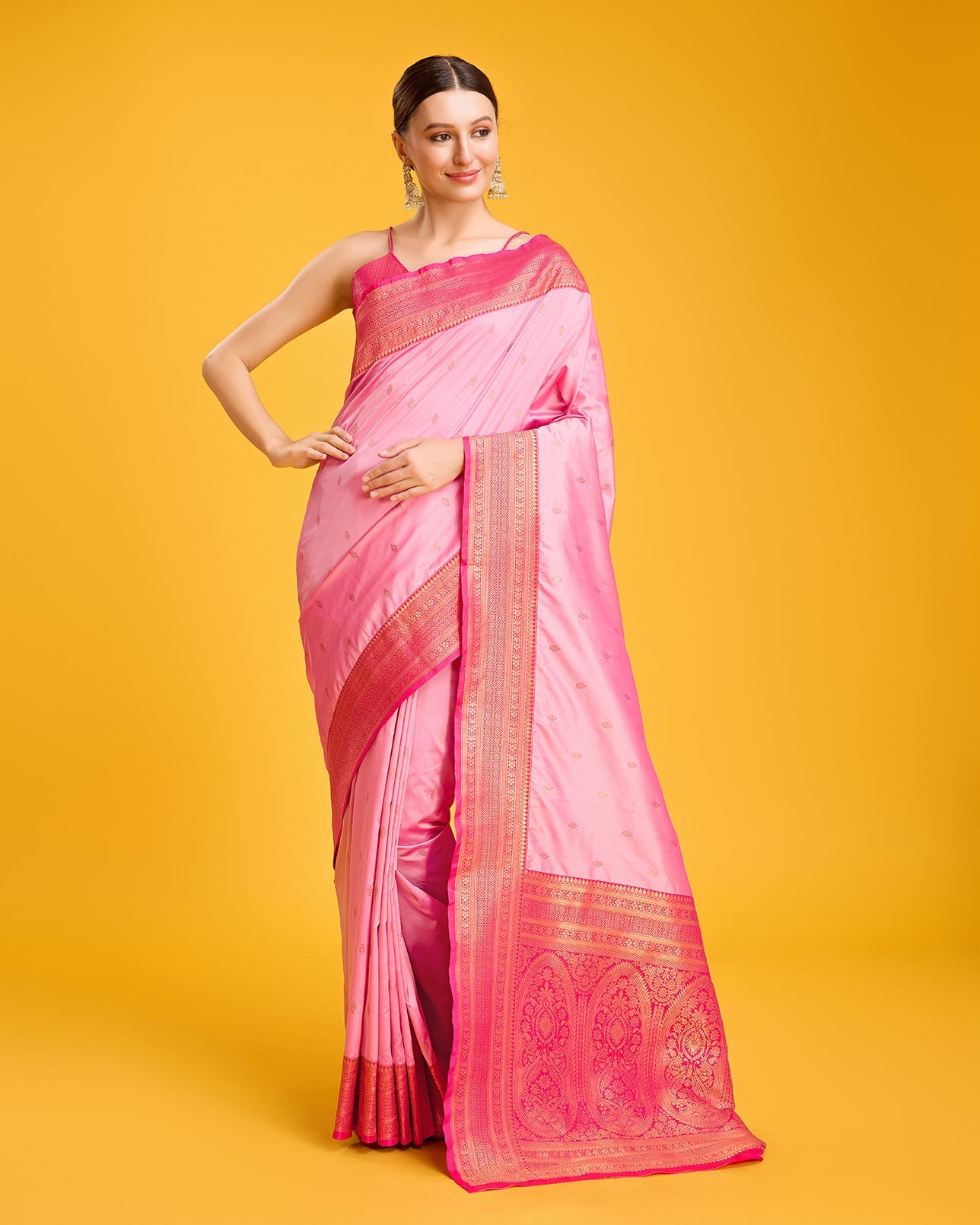 Dark Purple Banarasi Silk Intricate Zari Work Saree - Monjolika Fashion