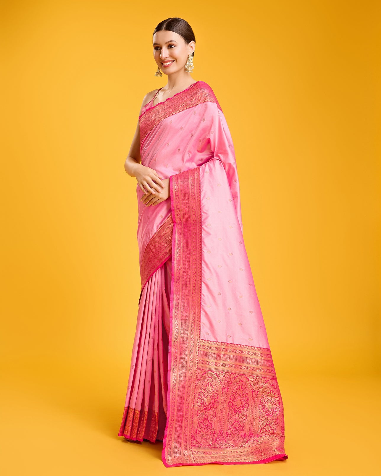 Dark Purple Banarasi Silk Intricate Zari Work Saree - Monjolika Fashion