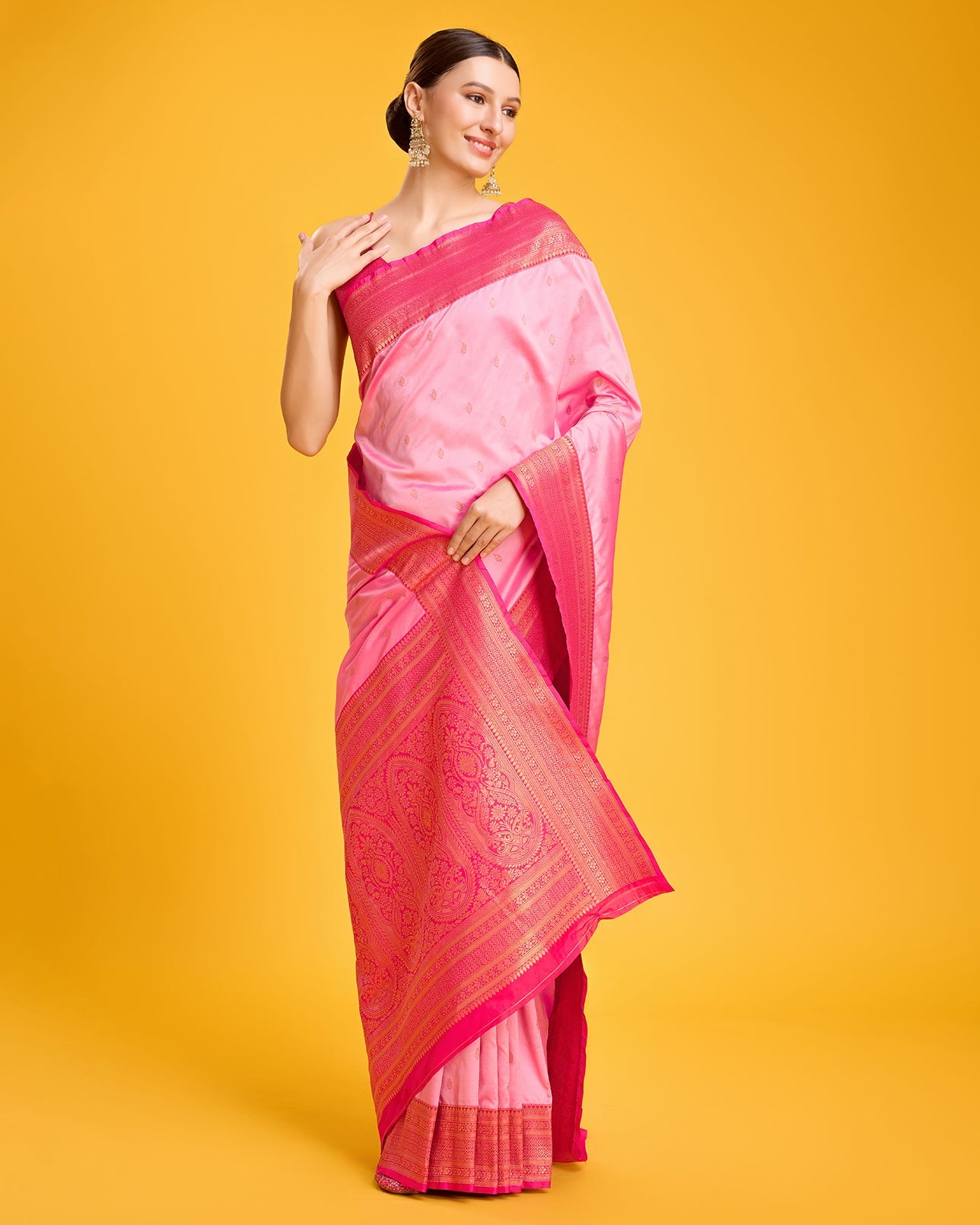 Dark Purple Banarasi Silk Intricate Zari Work Saree - Monjolika Fashion