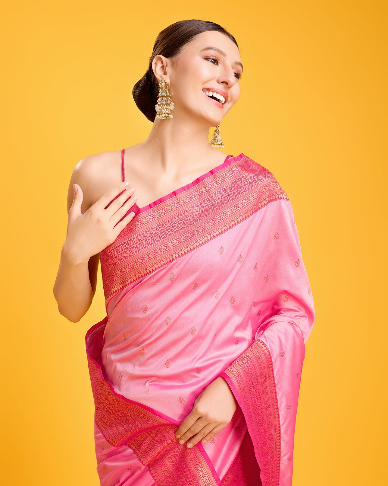 Dark Purple Banarasi Silk Intricate Zari Work Saree - Monjolika Fashion