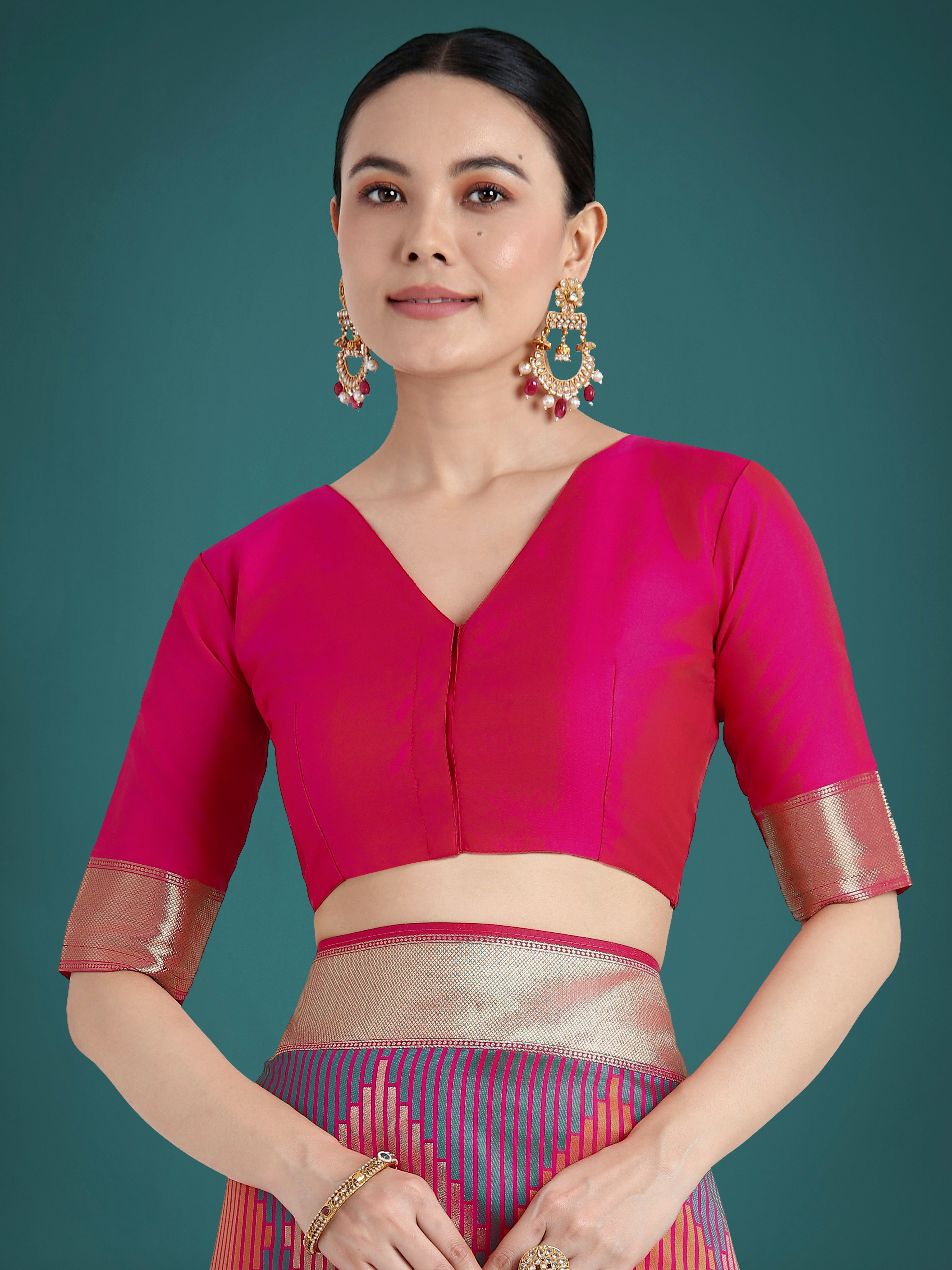 Pink Colour Banarasi Satin Silk Zari Weaving Classic Saree