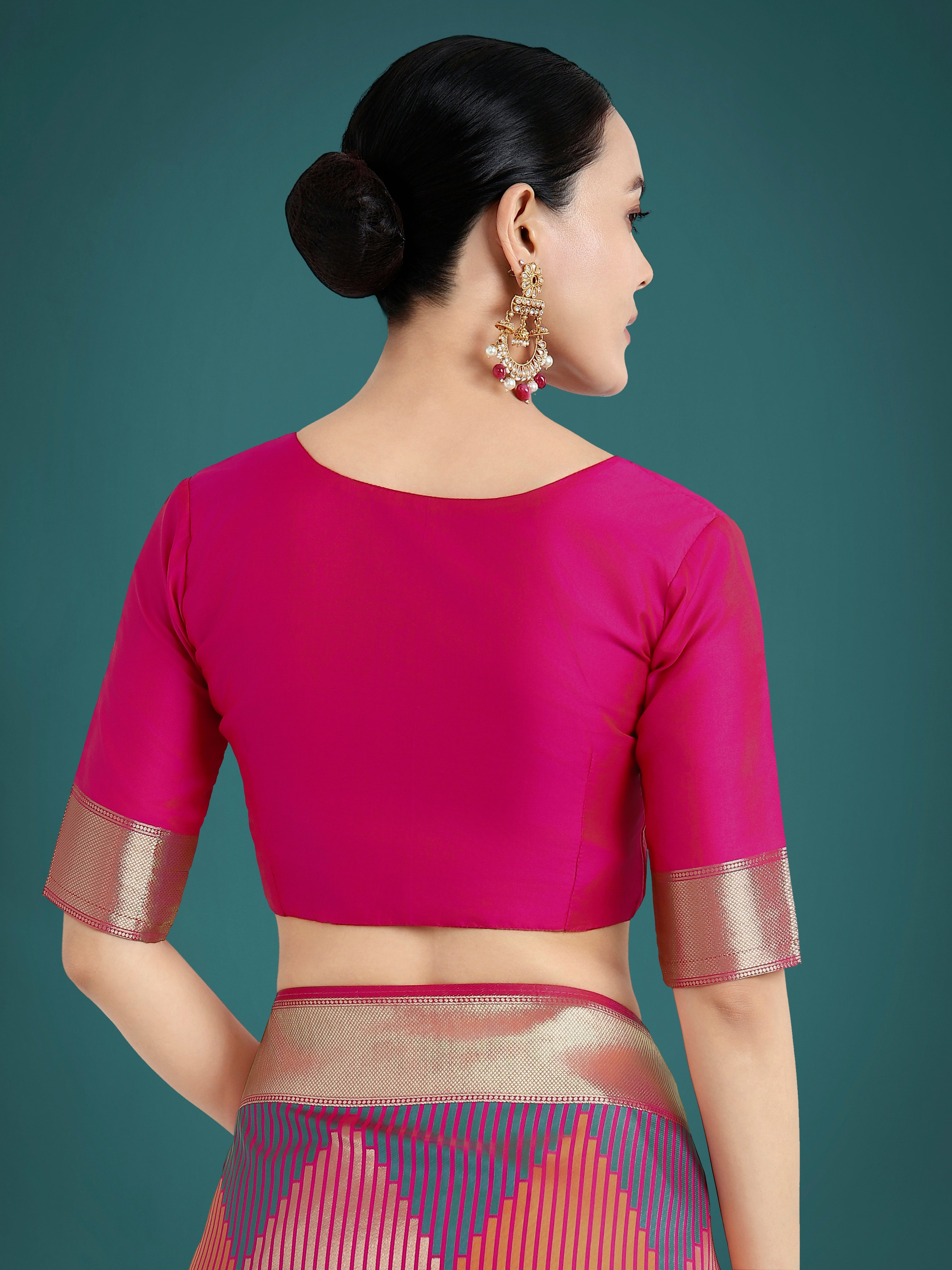 Pink Colour Banarasi Satin Silk Zari Weaving Classic Saree