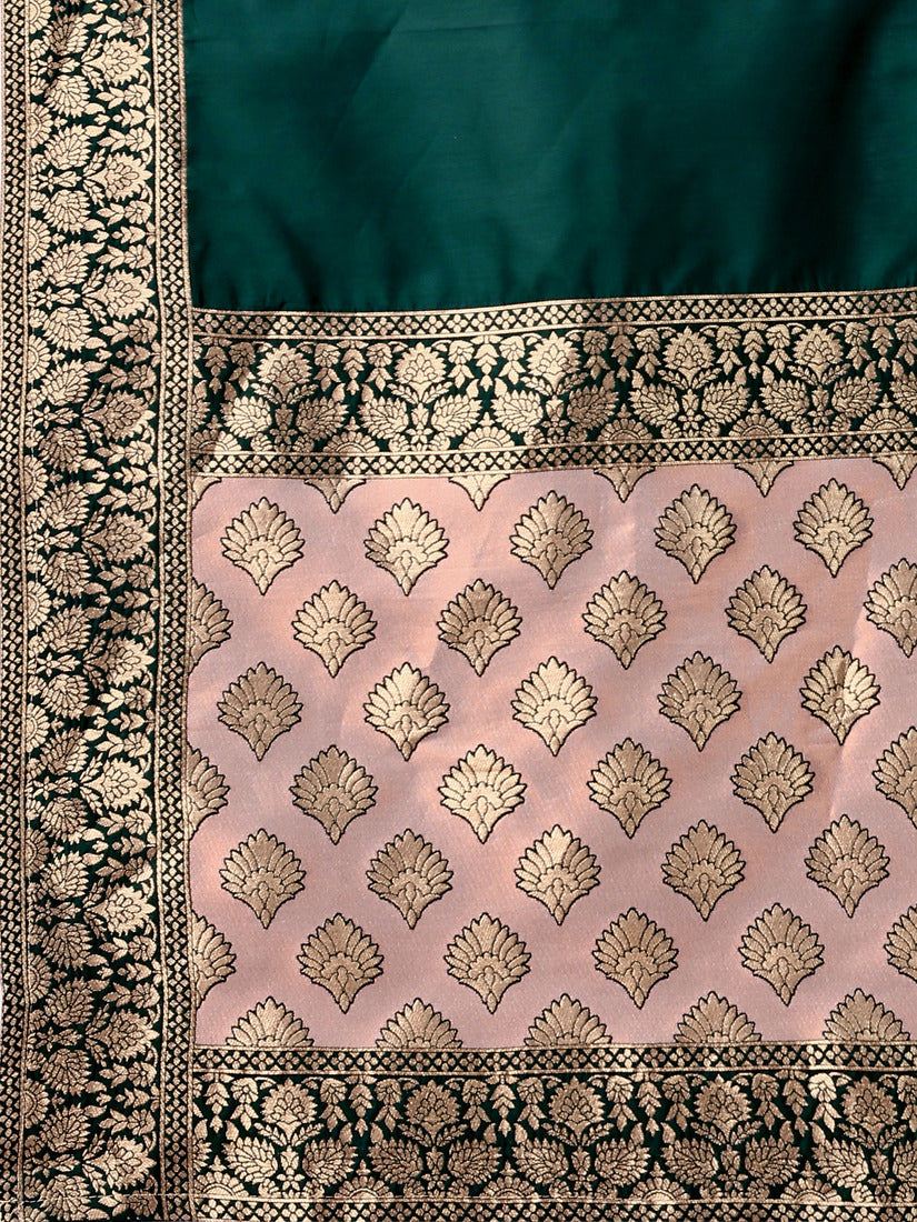 Light Pink Kanjivaram Silk Weaving Zari Lehenga Choli