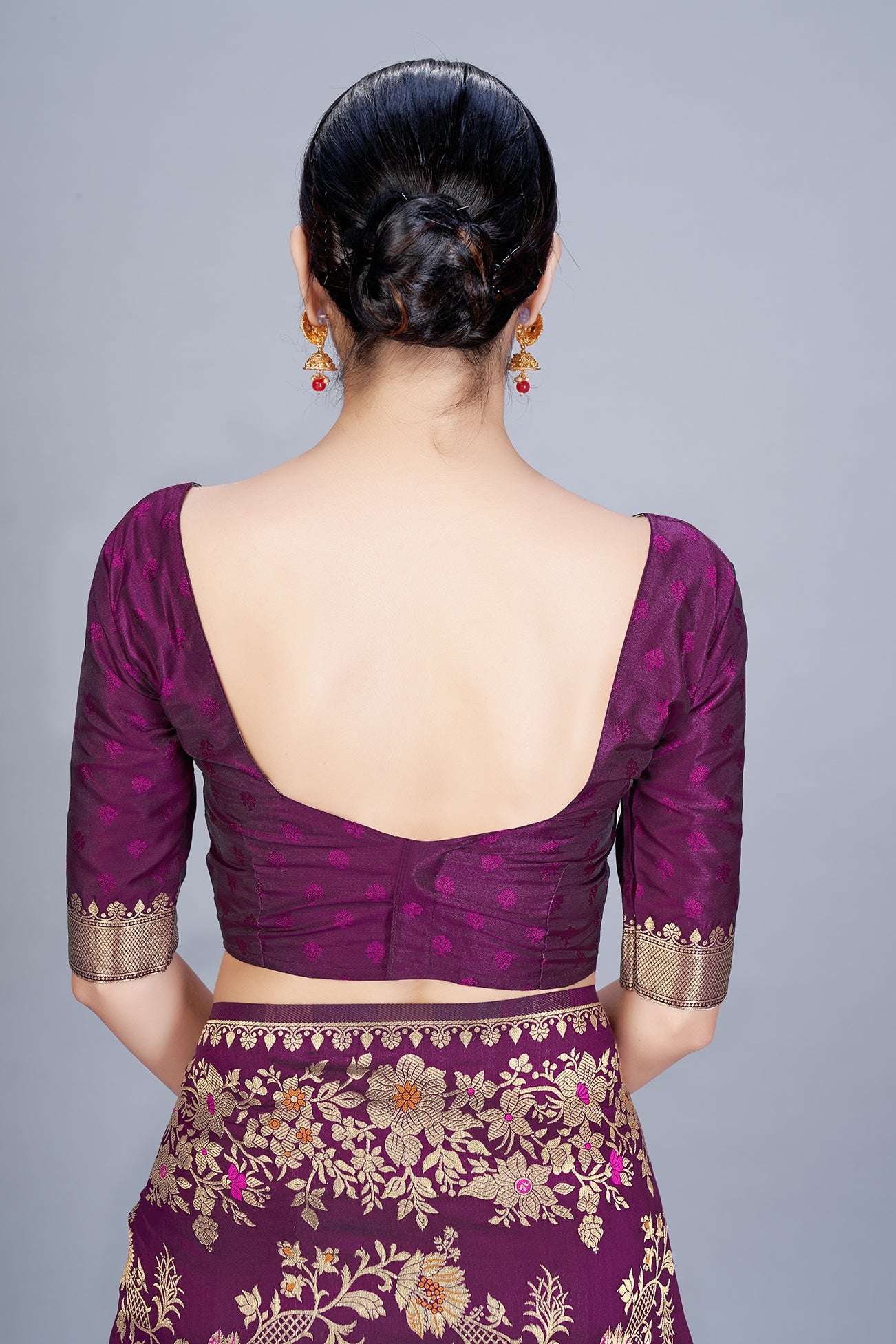 Purple Banarasi Silk Zari Weaving Trendy Saree