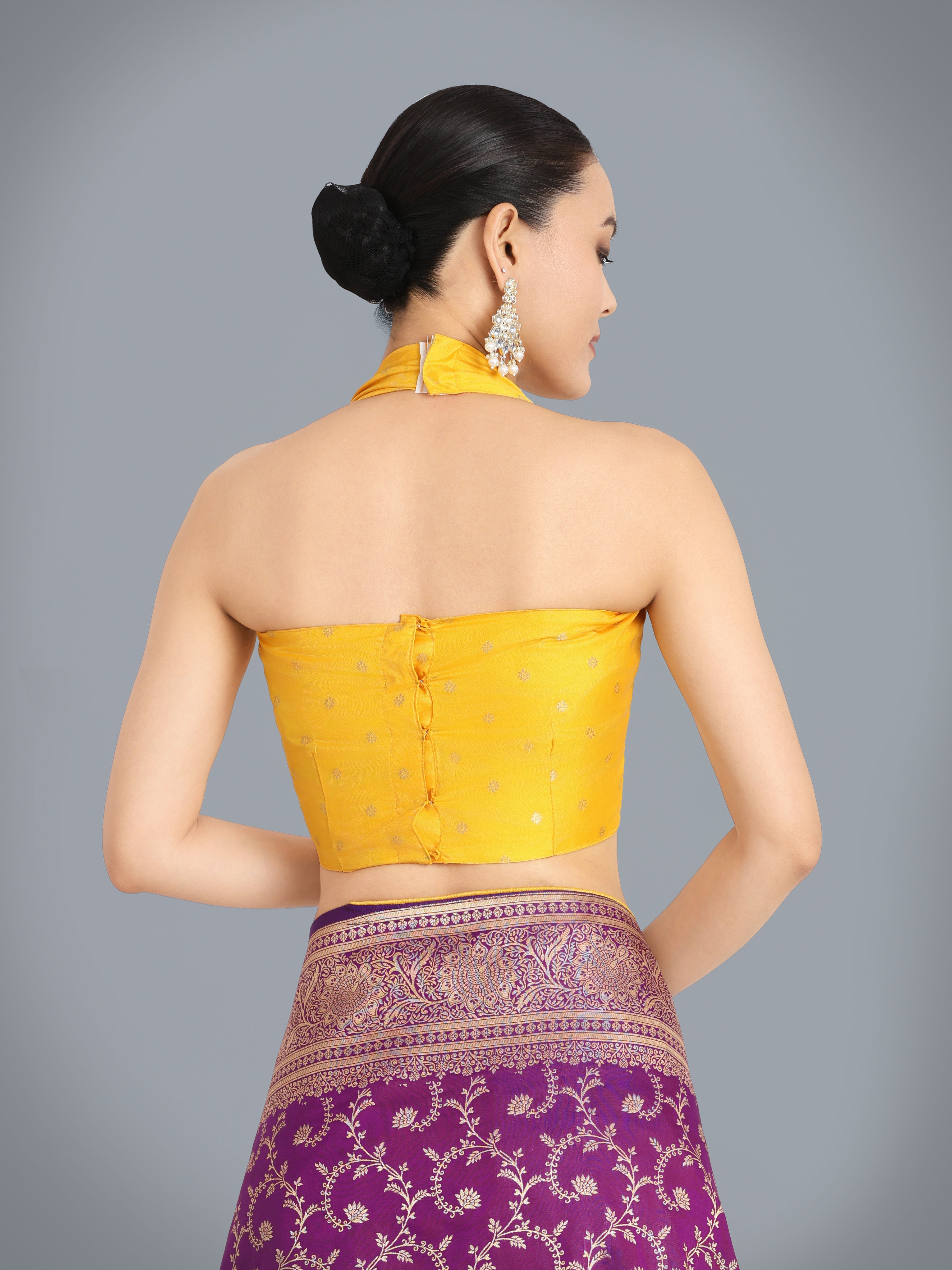 Purple Banarasi Silk Zari Weaving Work Classic Saree