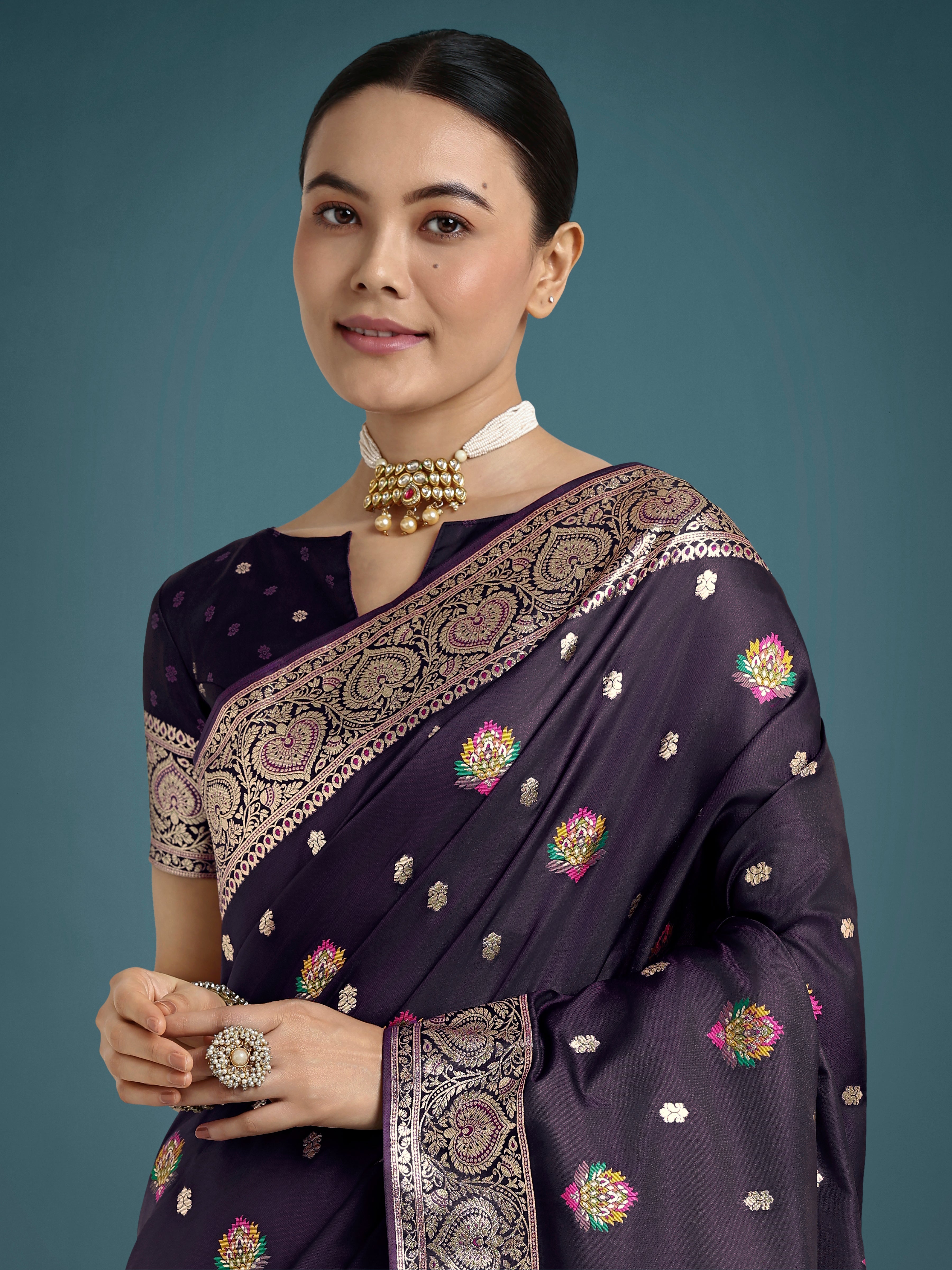 Purple Charming Soft Banarasi Zari Woven Designer Satin Silk Saree