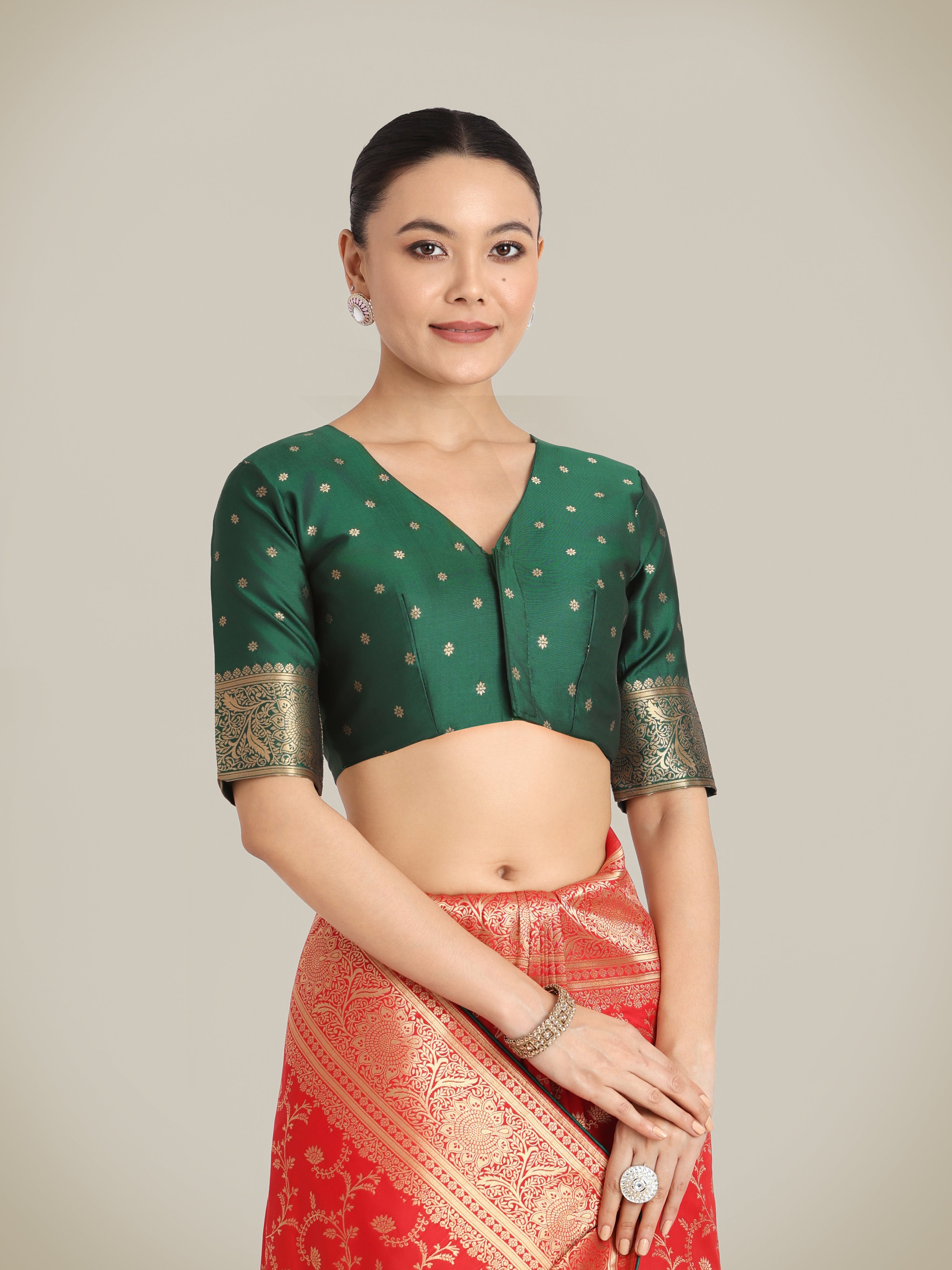 Red Banarasi Silk Zari Weaving Work Classic Saree