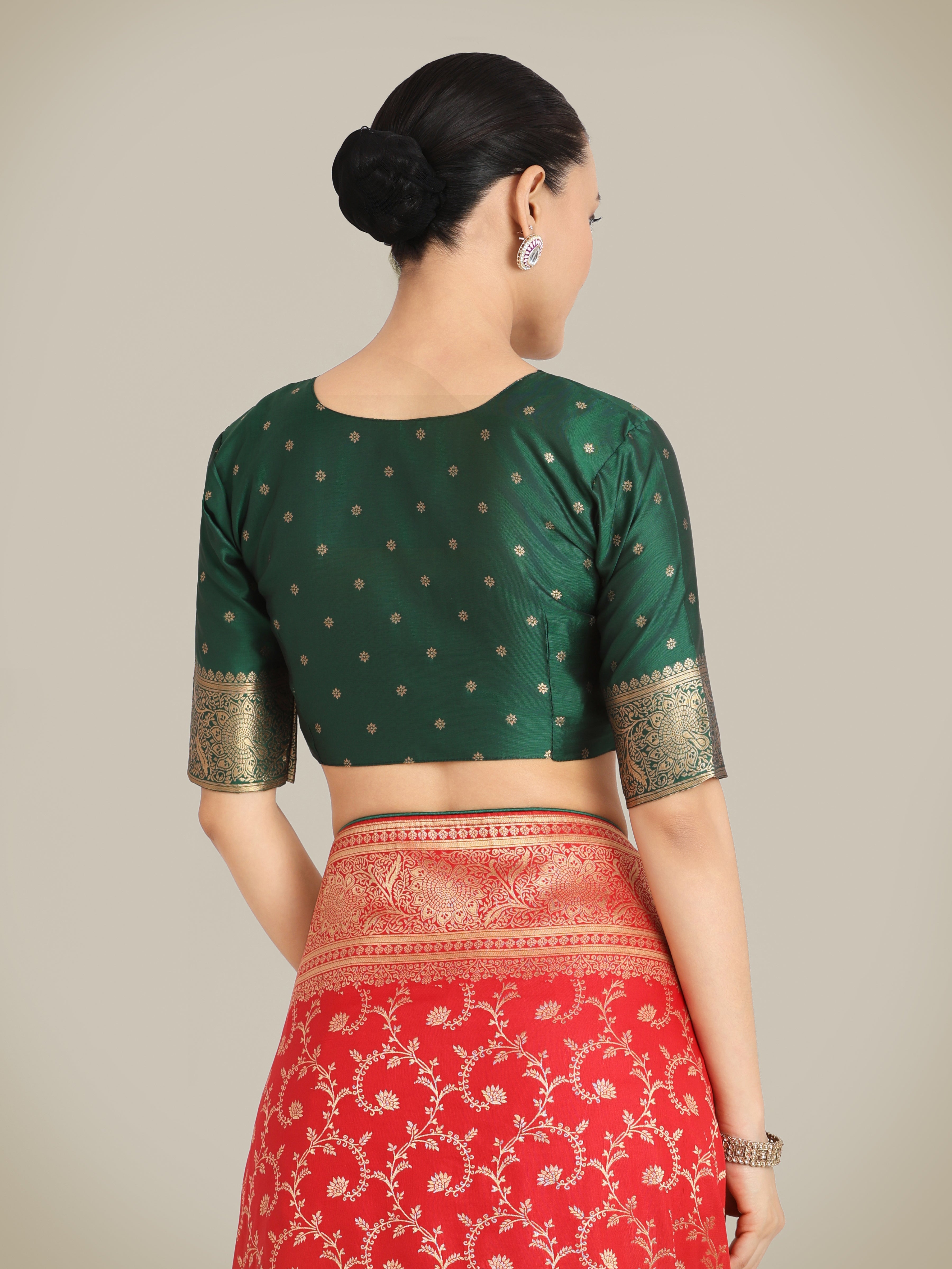 Red Banarasi Silk Zari Weaving Work Classic Saree