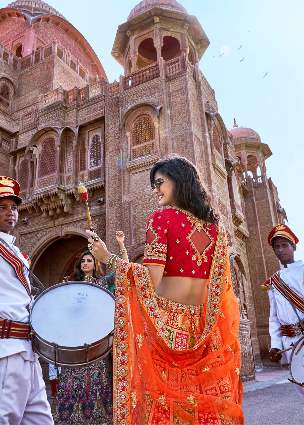 Red Color Silk Heavy Embroidered Work Wedding Lehenga