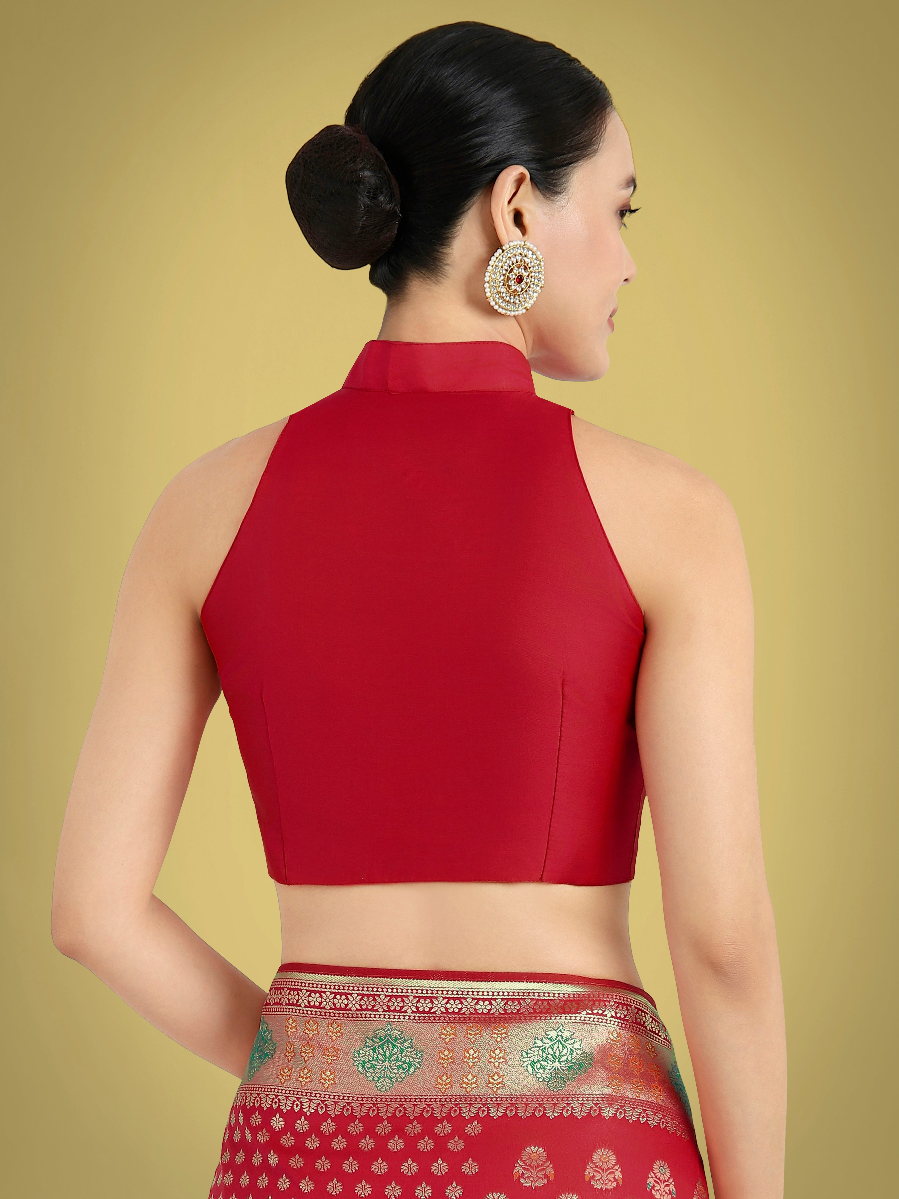 Red Colour Banarasi Silk Zari Weaving Classic Saree