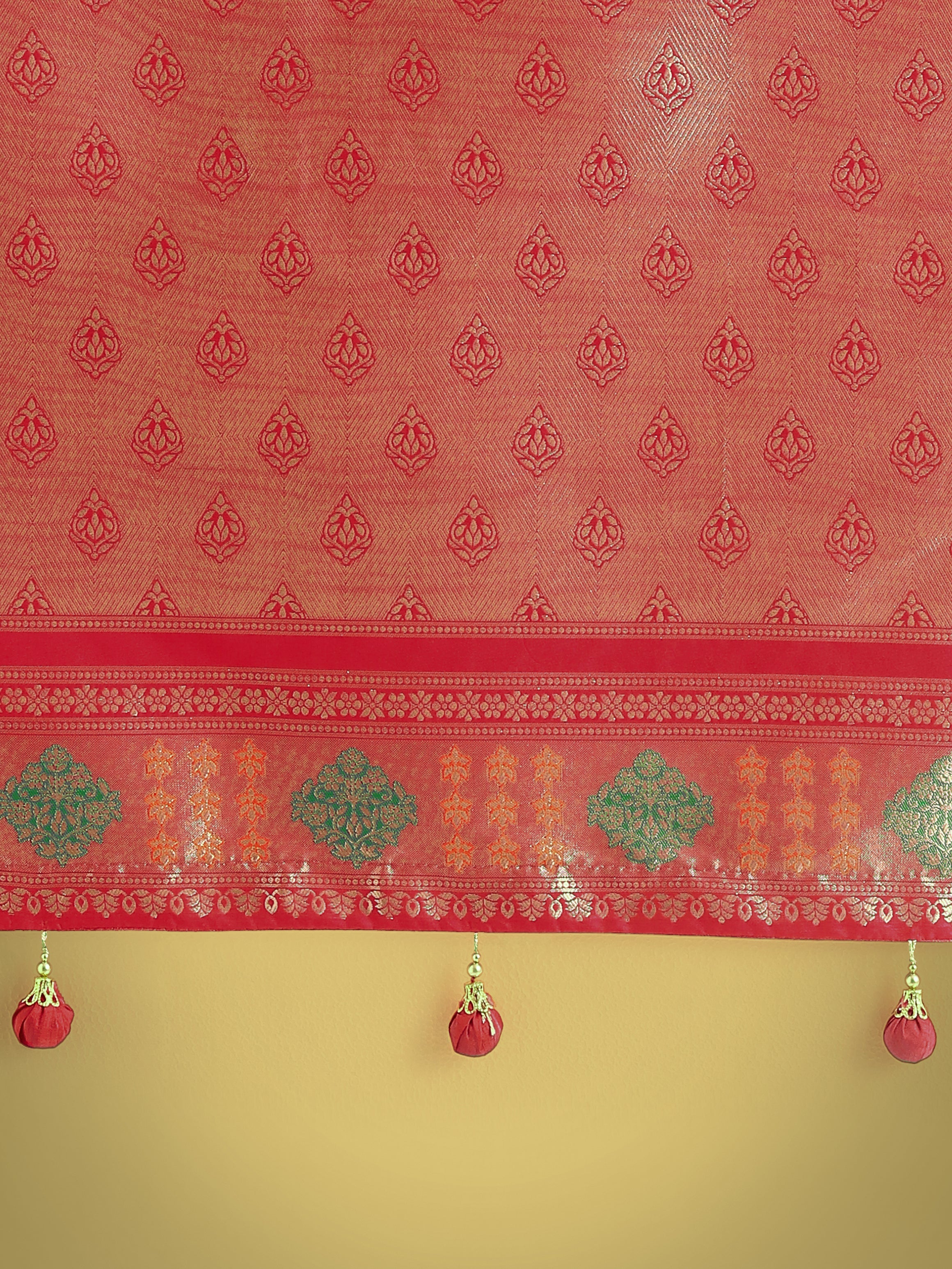 Red Colour Banarasi Silk Zari Weaving Classic Saree