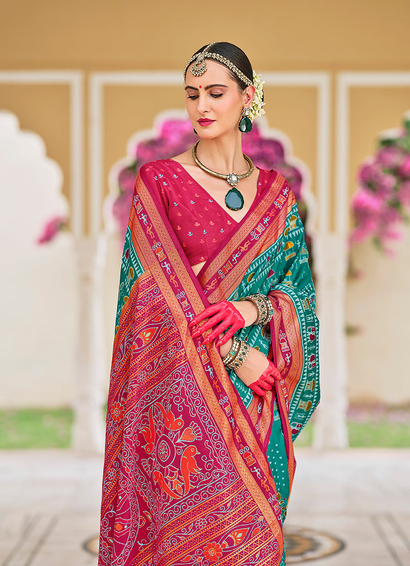 Ram Silk Foil Print Saree