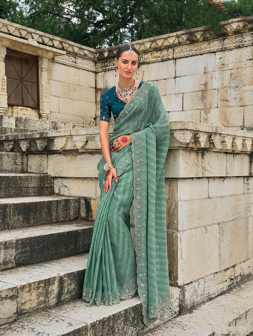 Crush Tissue Silk Saree