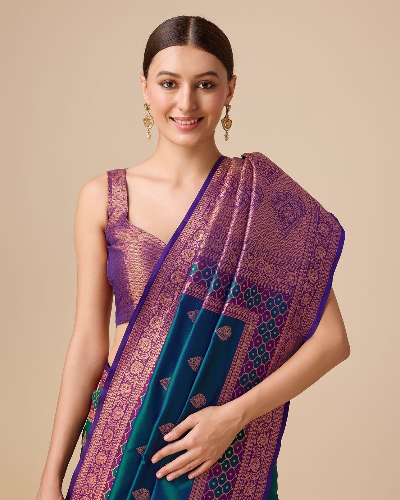 Rani Pink Banarasi silk Brocade Woven Saree - Monjolika Fashion