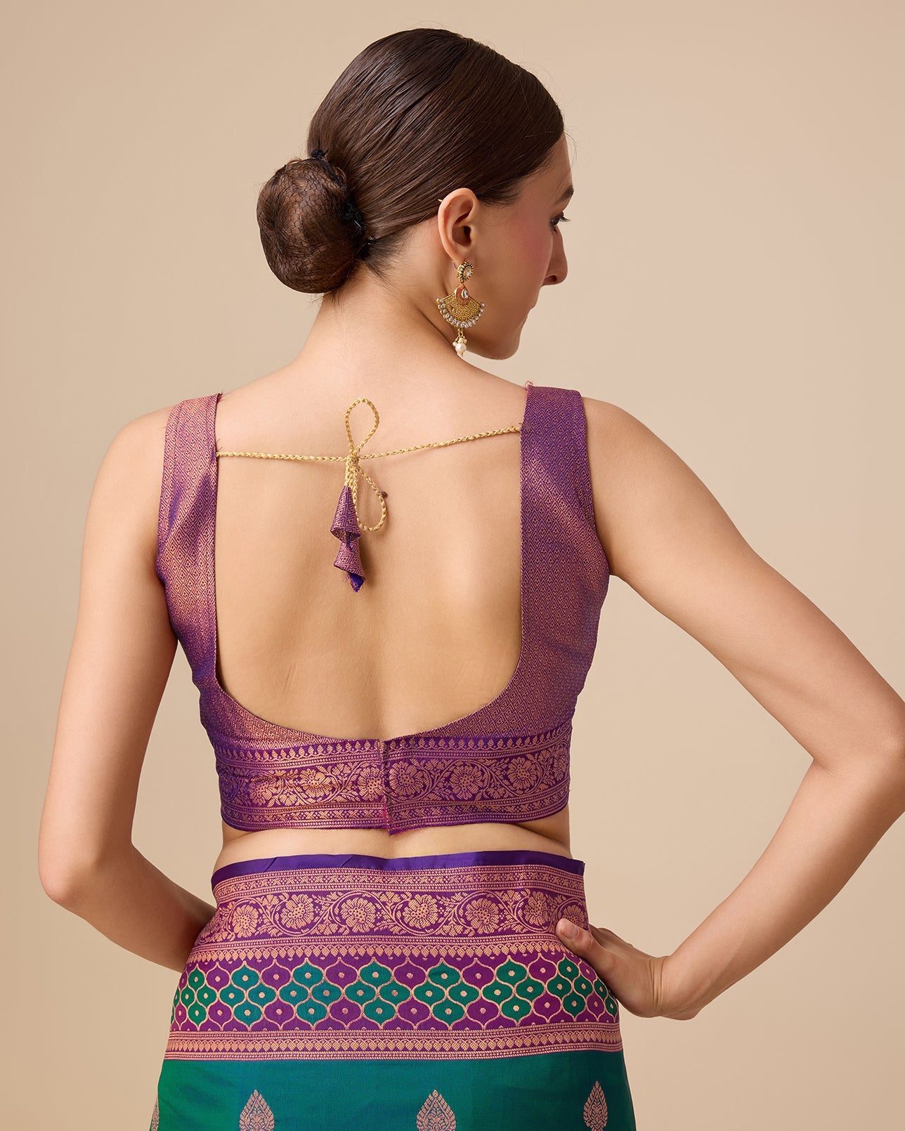 Rani Pink Banarasi silk Brocade Woven Saree - Monjolika Fashion