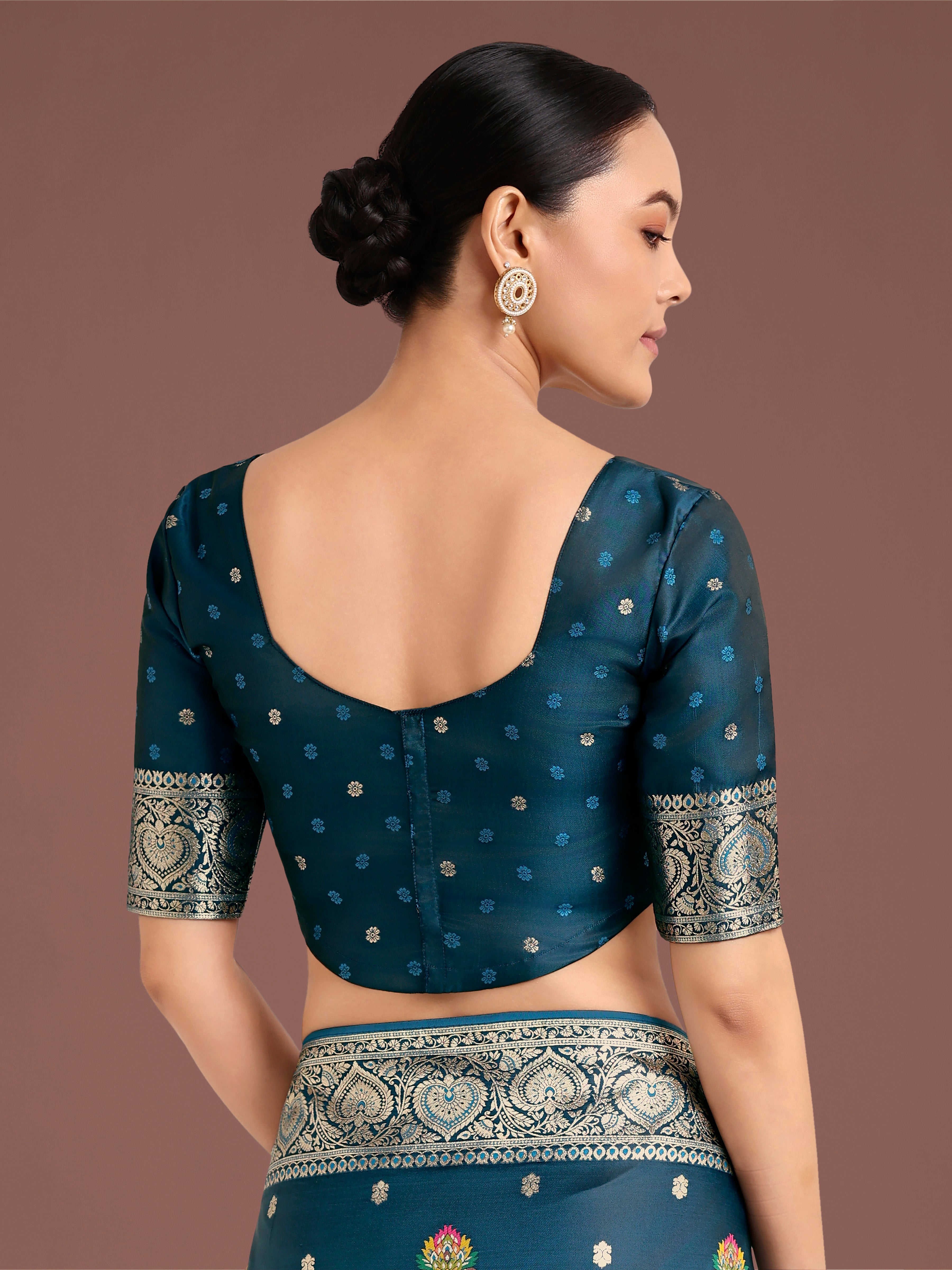 Teal Charming Soft Banarasi Zari Woven Designer Satin Silk Saree