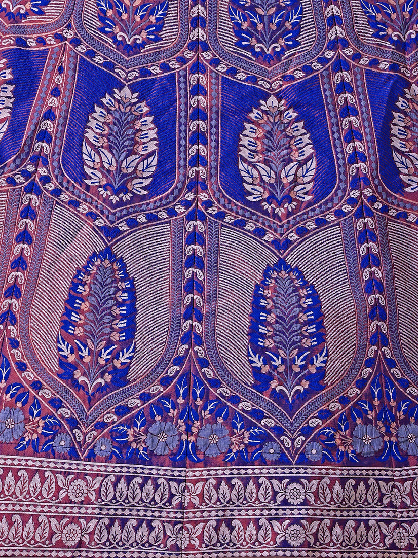Royal Blue Kanjivaram Silk Weaving Zari Lehenga Choli