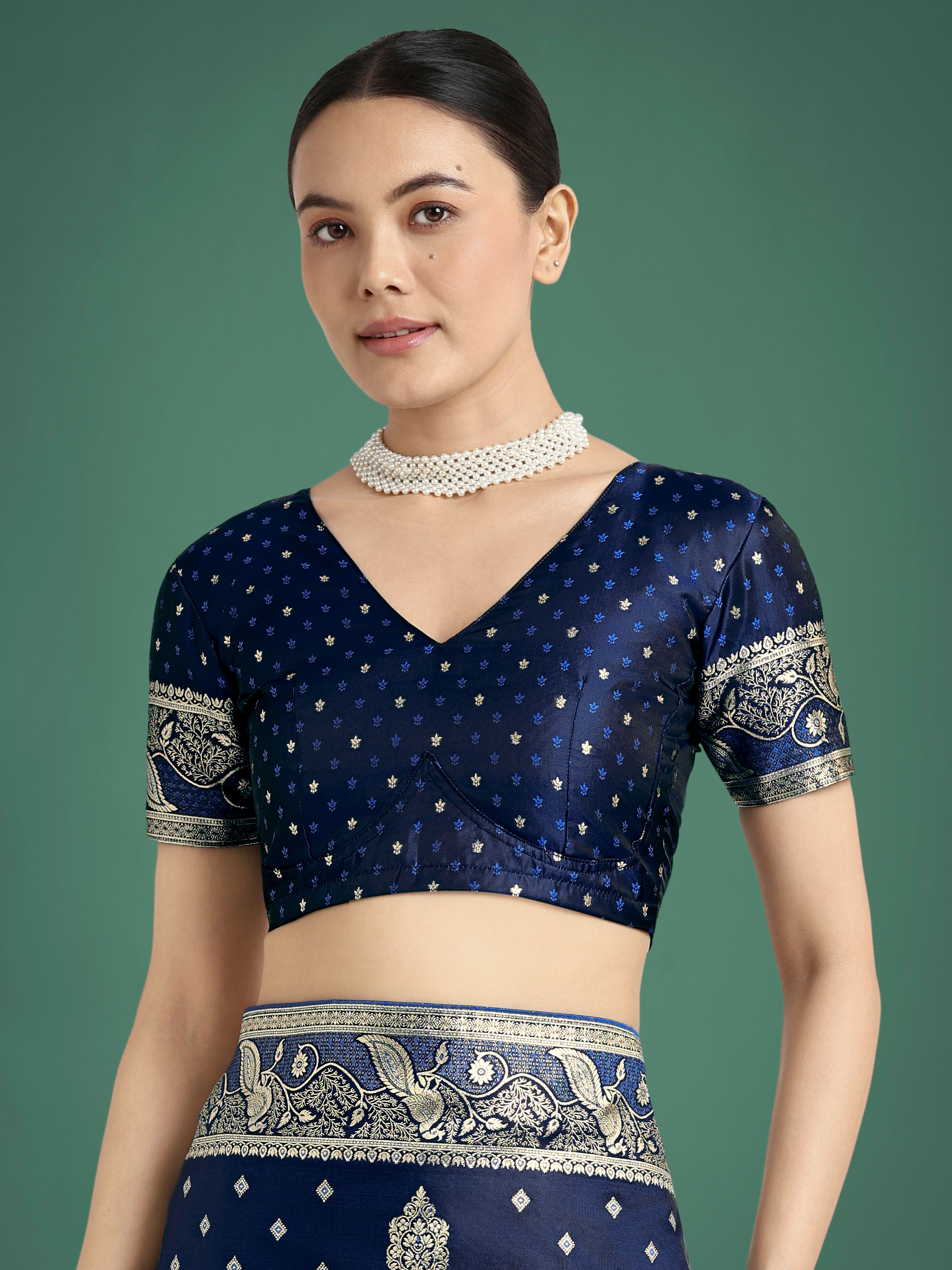 Traditional Blue Woven Banarasi Satin Silk Saree