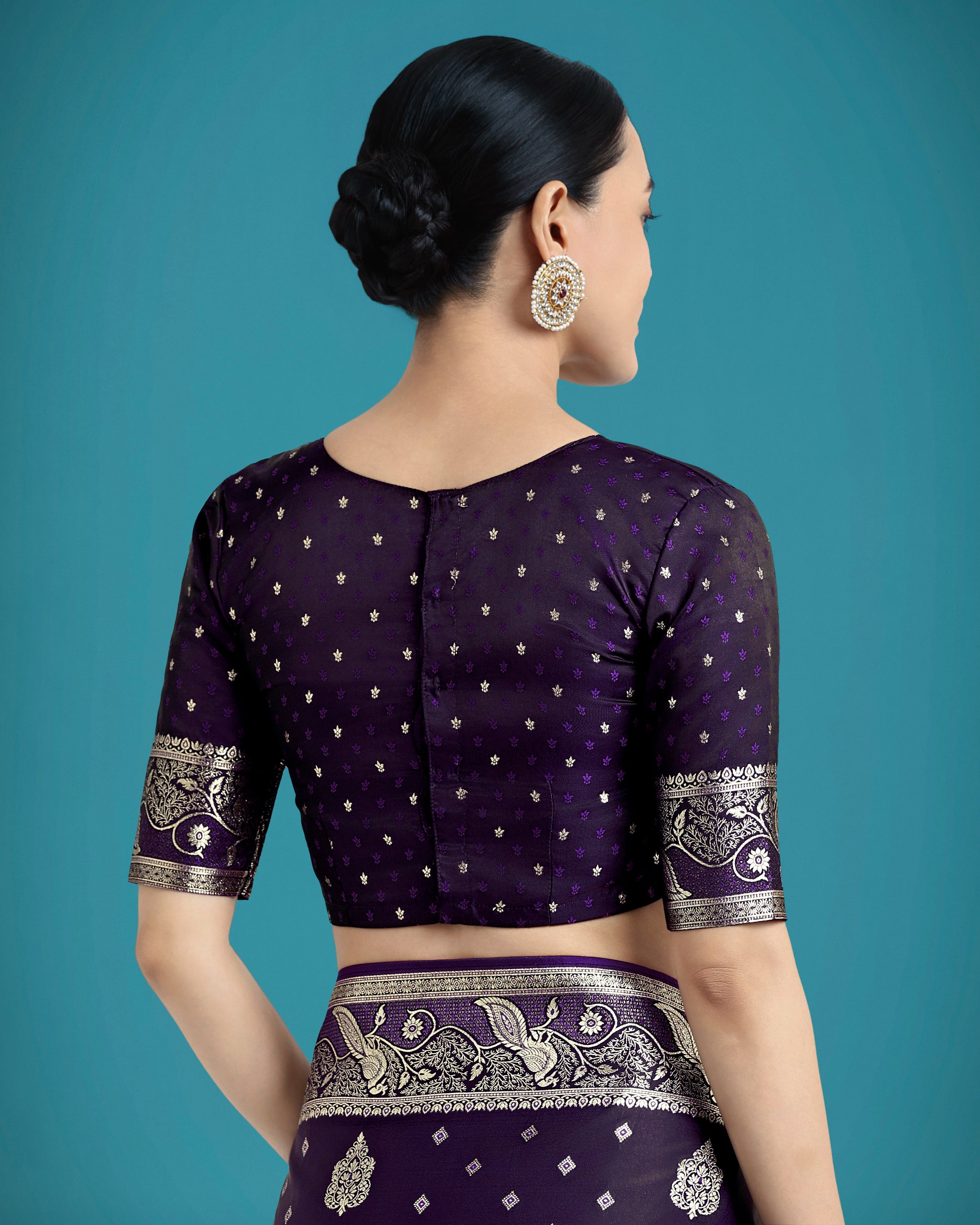 Traditional Purple Woven Banarasi Satin Silk Saree
