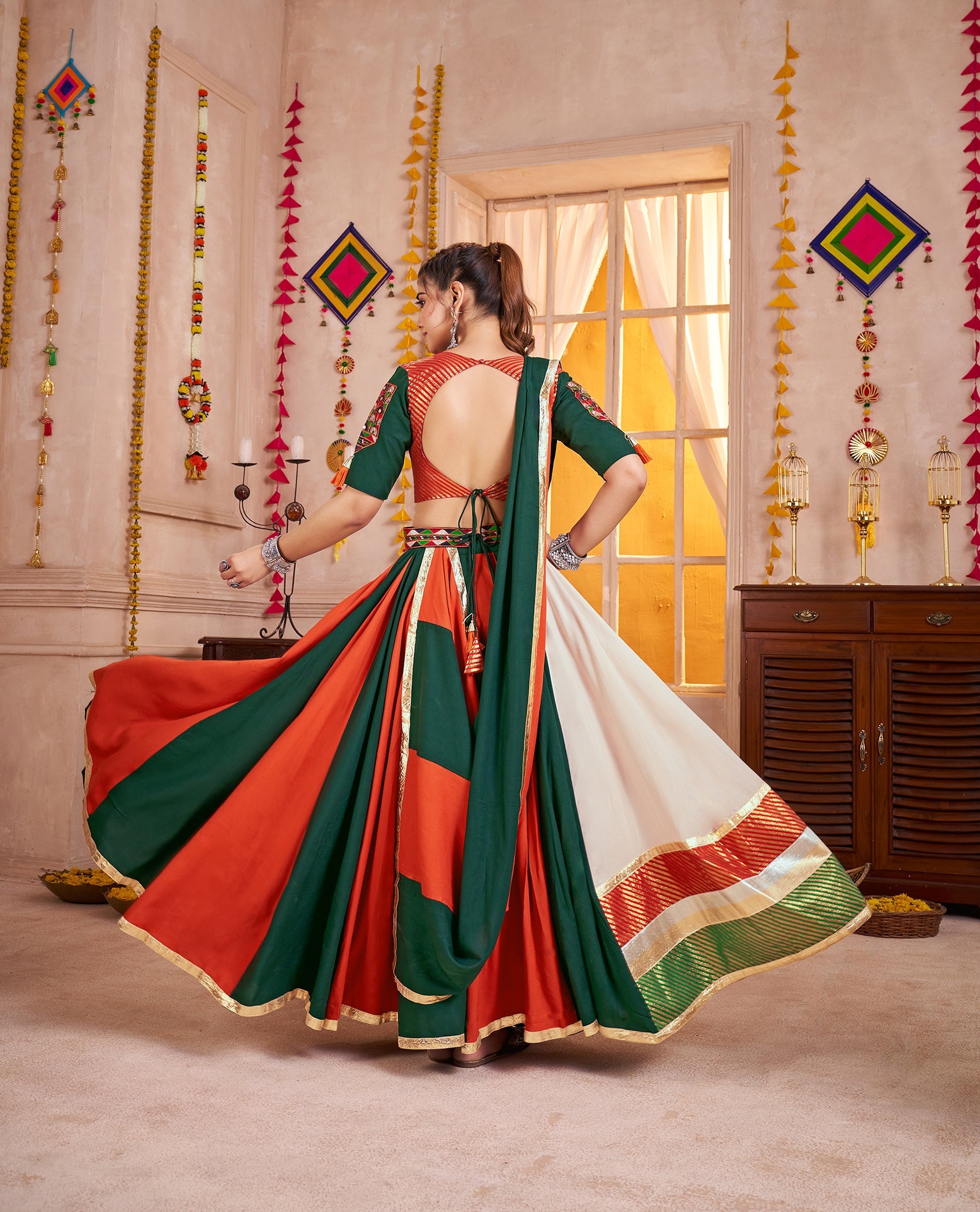 Traditional Style Colorful Viscose Cotton Chaniya choli Set For Navratri