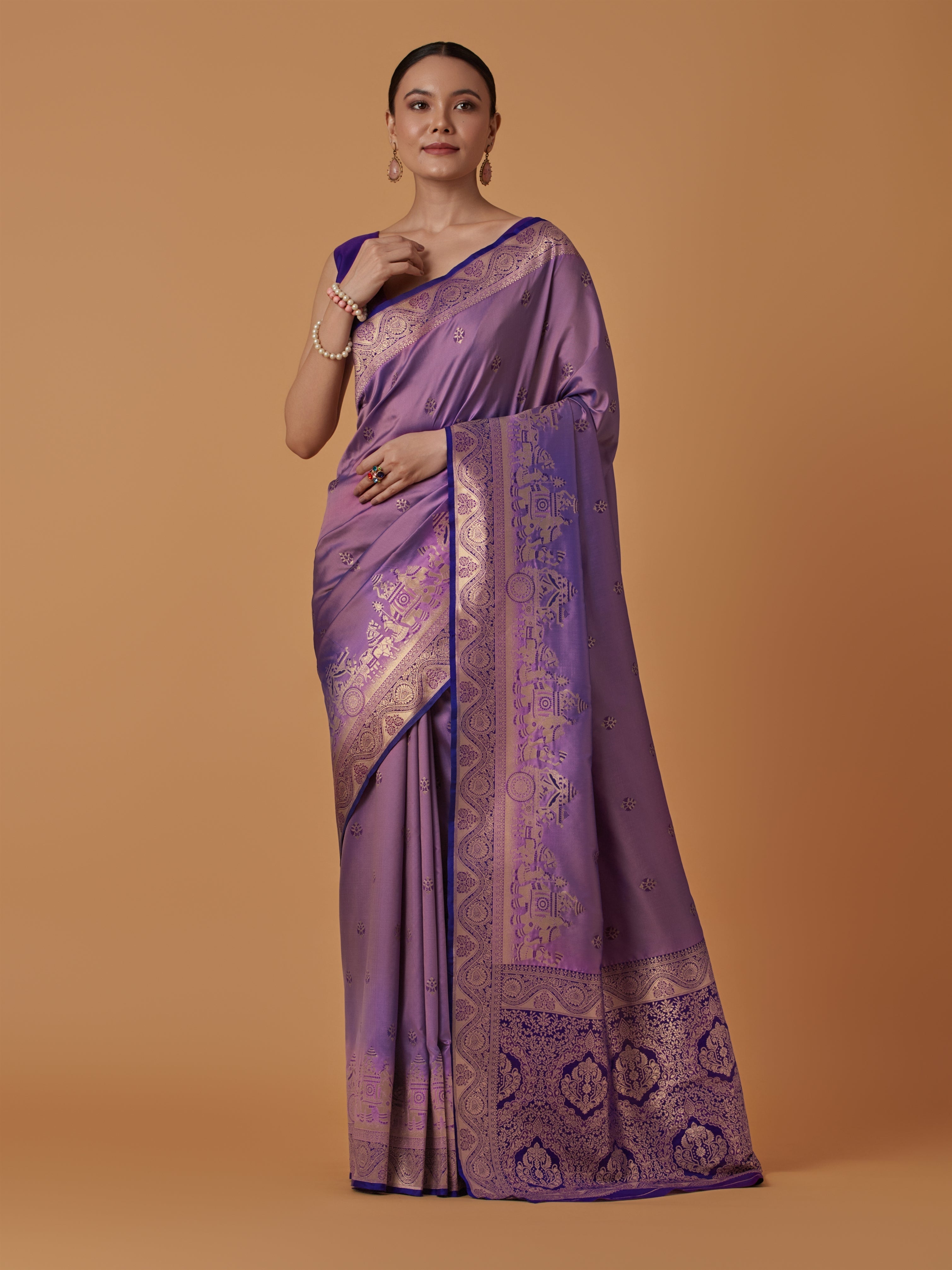 Red Banarasi Silk Dulha Dulhan Zari Woven Saree