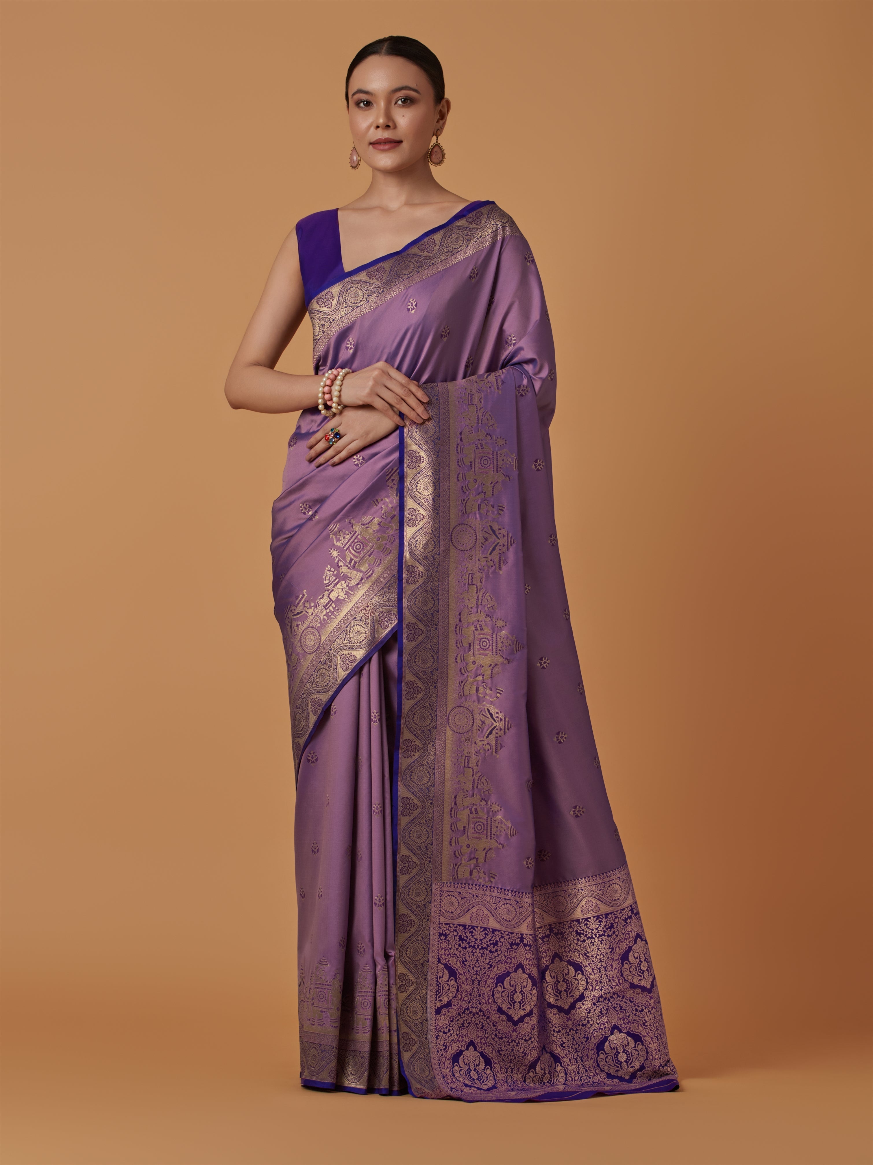 Red Banarasi Silk Dulha Dulhan Zari Woven Saree