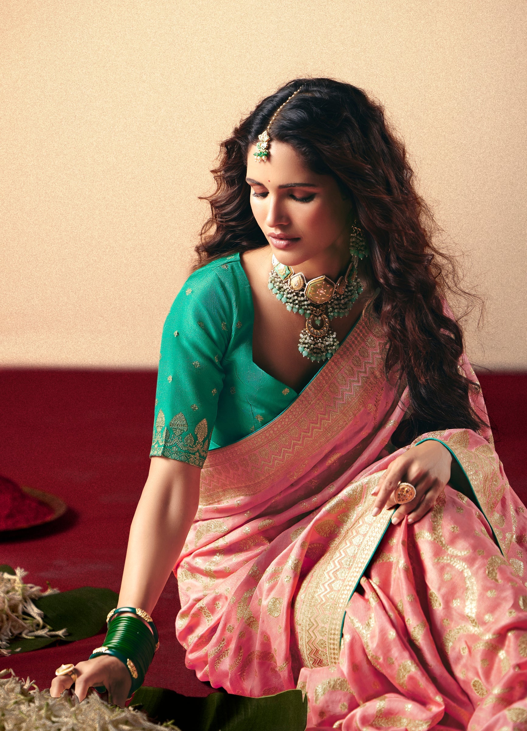 Viscose Silk Light Pink Saree with Rich Zari Weaving & Designer Tassels