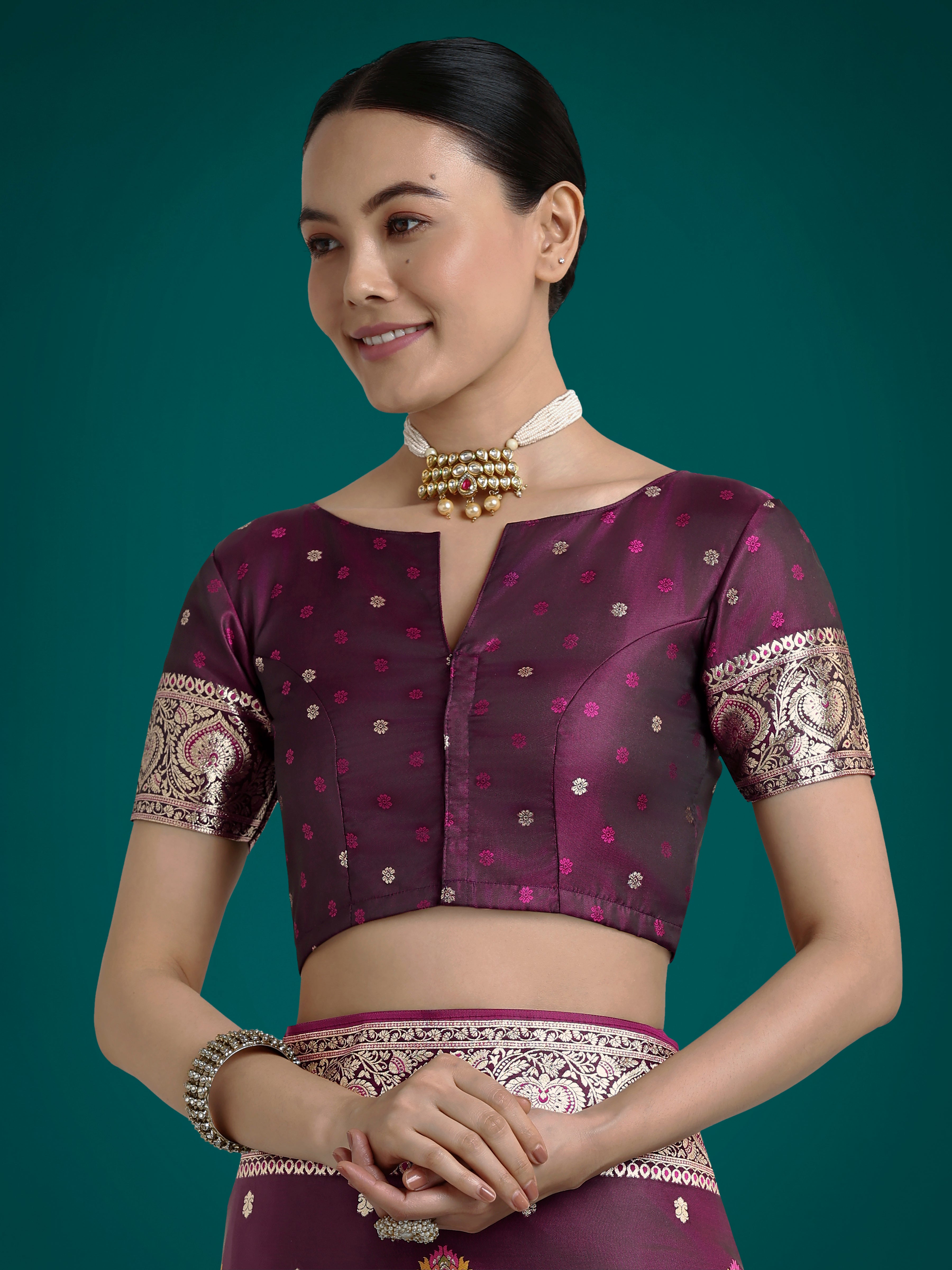 Wine Charming Soft Banarasi Zari Woven Designer Satin Silk Saree